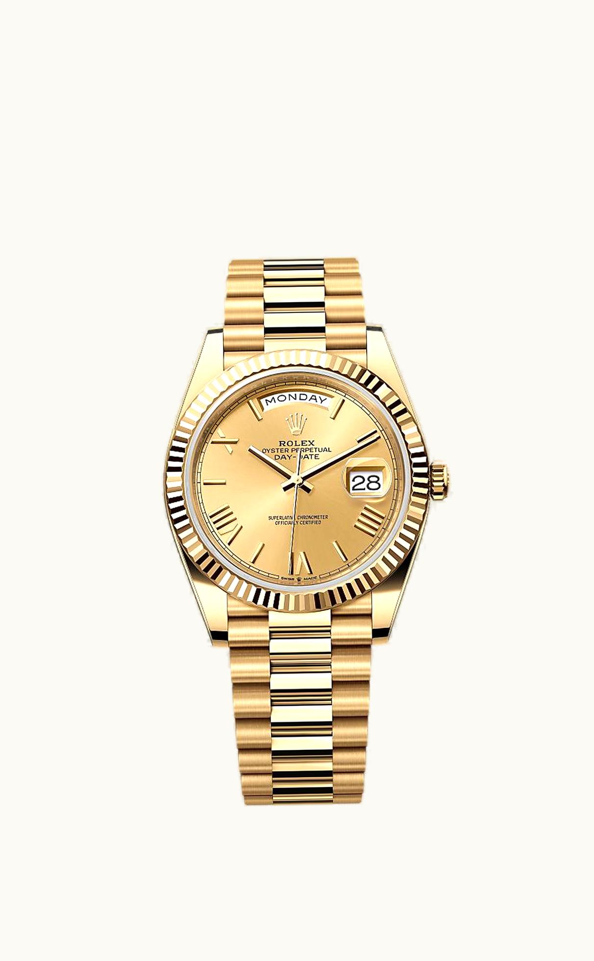 Rolex Day-Date 40 White Gold - Diamond / Silver - Baguette