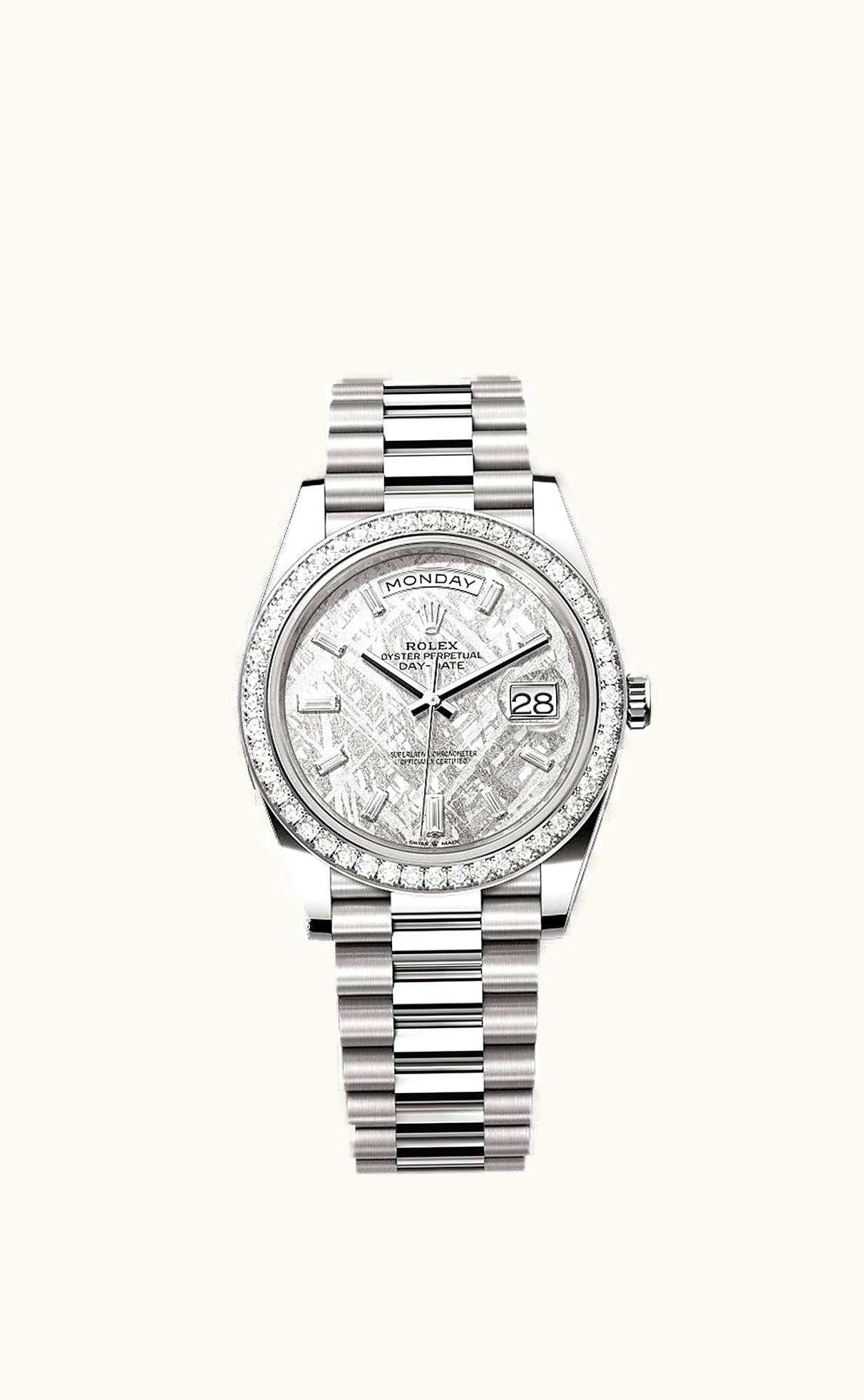 Rolex Day-Date 40 White Gold - Diamond / Black