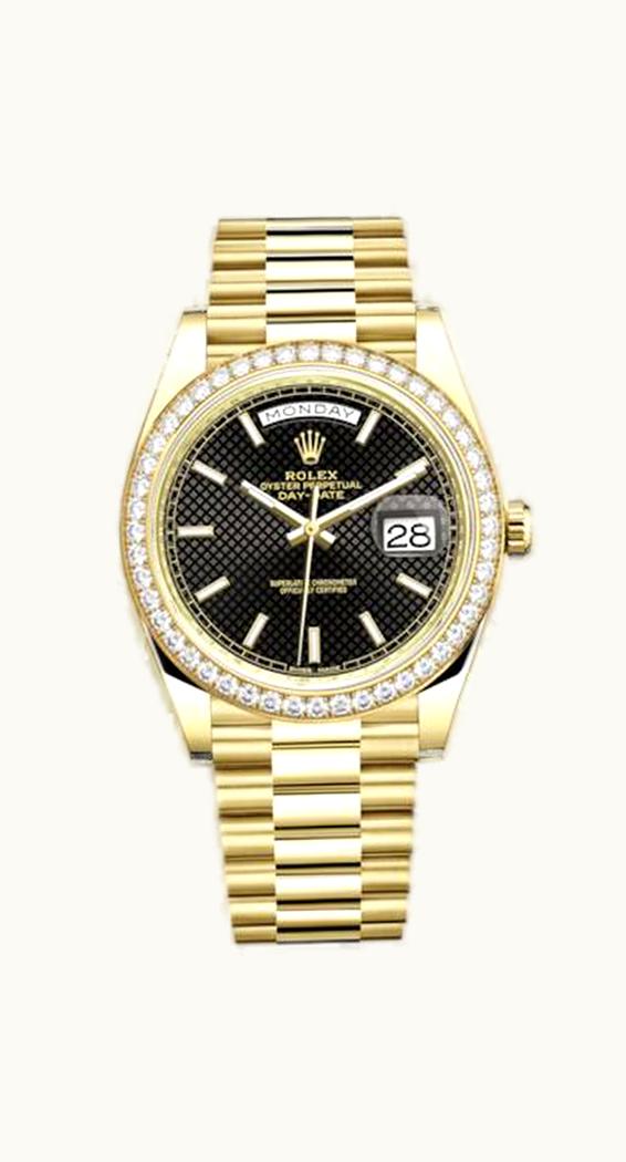 Rolex Day-Date 40 Yellow Gold / Diamond / Black