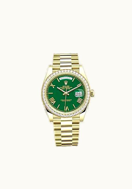 Rolex Day-Date 40 Yellow Gold - Diamond / Green - Roman