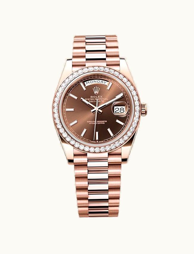 Rolex Day-Date 40 Everose - Diamond / Chocolate