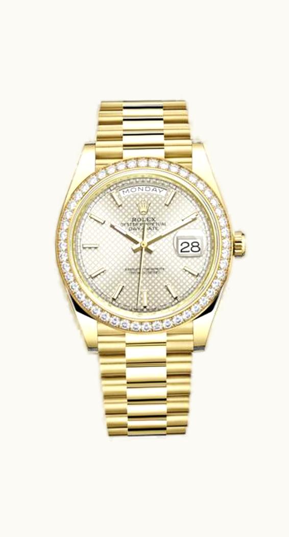 Rolex Day-Date 40 Yellow Gold / Diamond / Silver