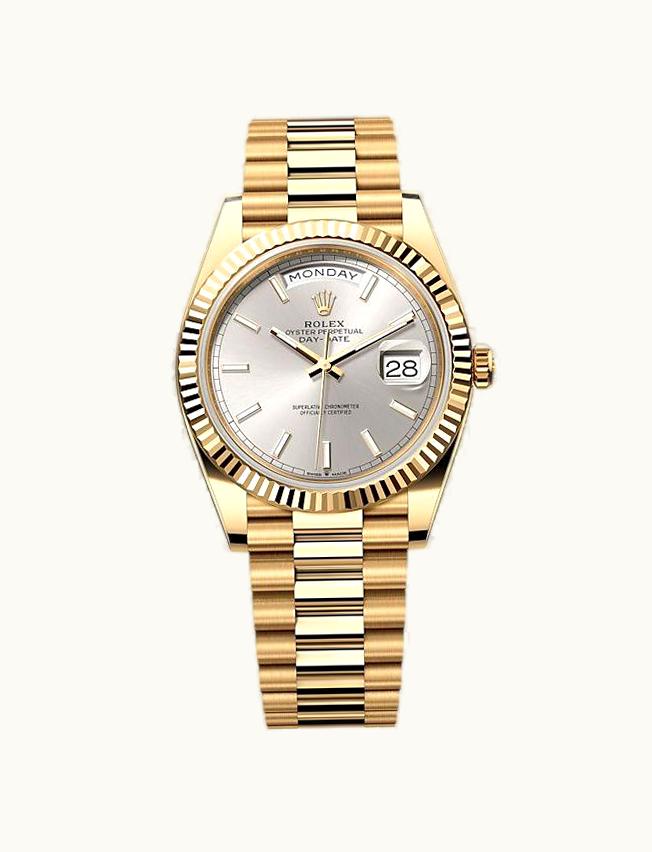 Rolex Day-Date 40 Yellow Gold - Fluted / Silver