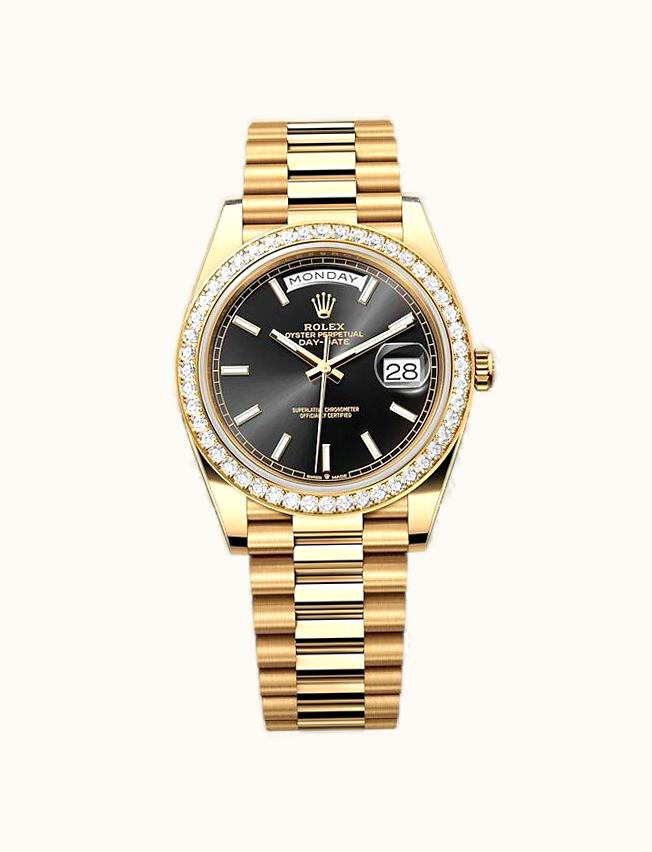 Rolex Day-Date 40 Yellow Gold - Diamond / Black
