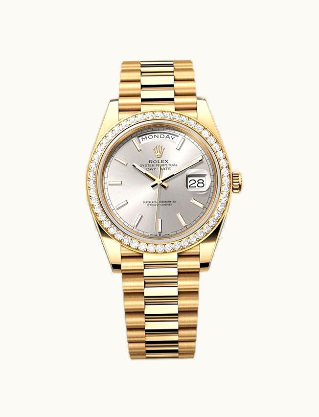 Rolex Day-Date 40 Yellow Gold - Diamond / Silver