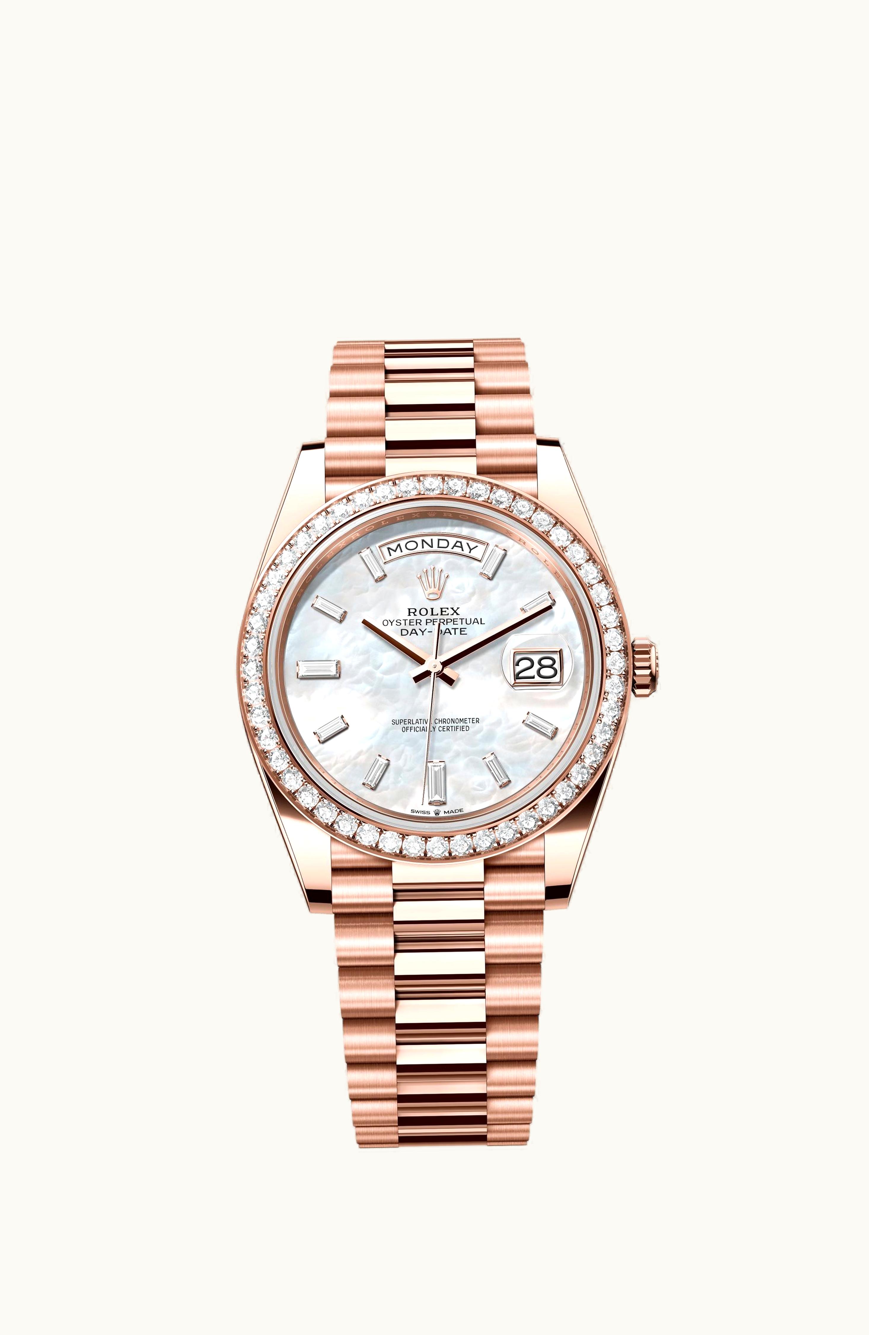 Rolex Day-Date 40 Everose - Diamond / MOP - Baguette