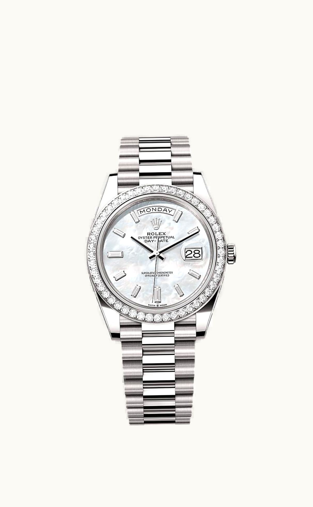 Rolex Day-Date 40 White Gold - Diamond / MOP - Baguette