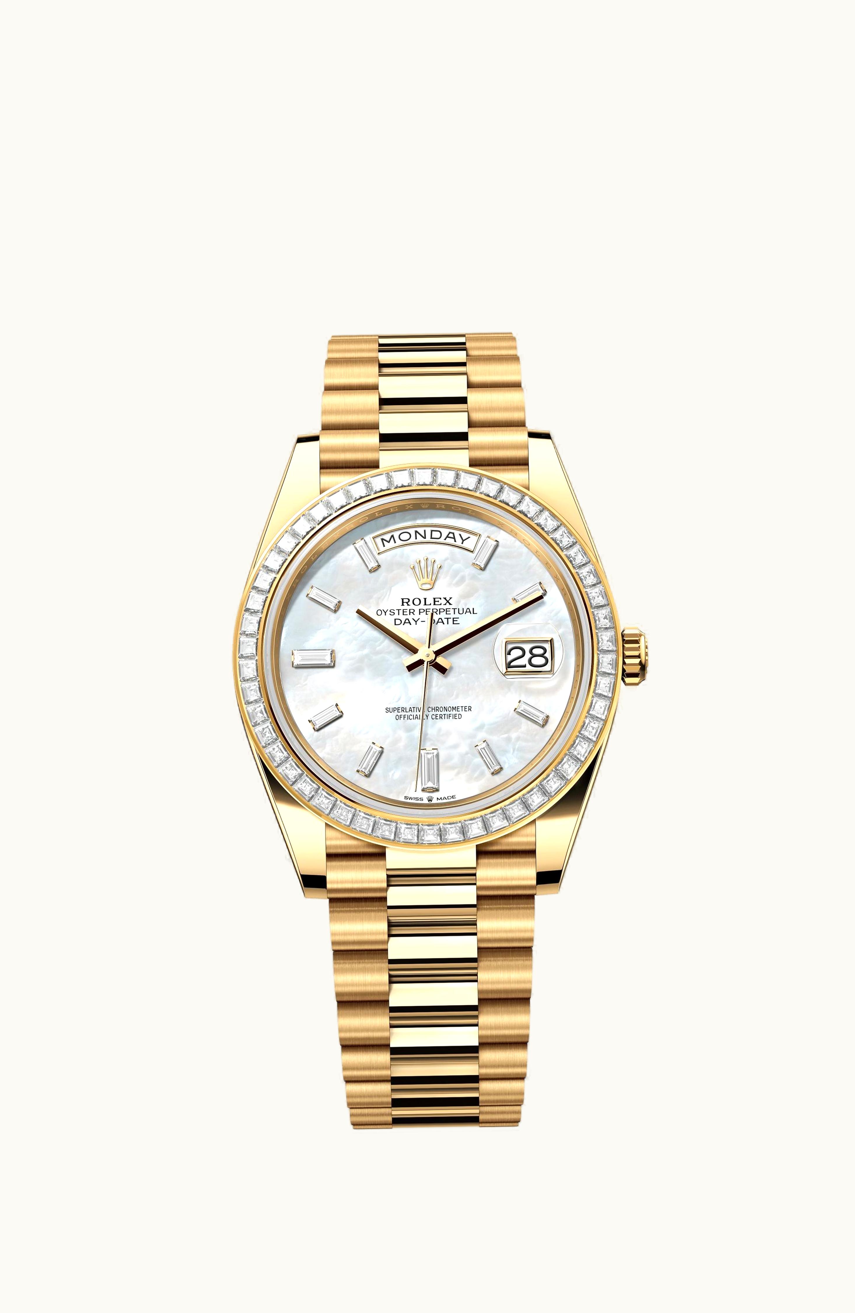 Rolex Day-Date 40 Yellow Gold - Baguette / MOP - Baguette