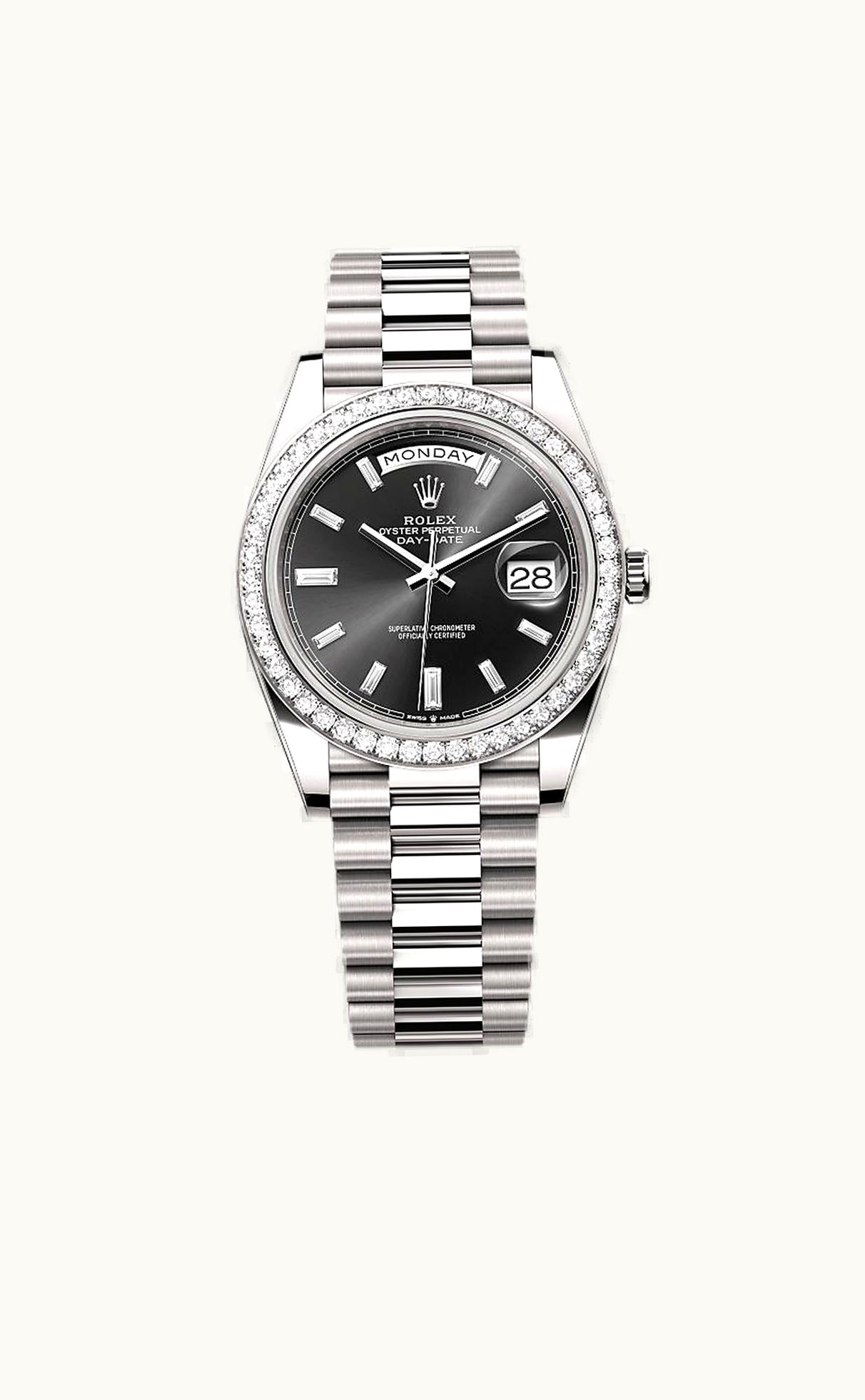 Rolex Day-Date 40 White Gold - Diamond / Grey Tuxedo