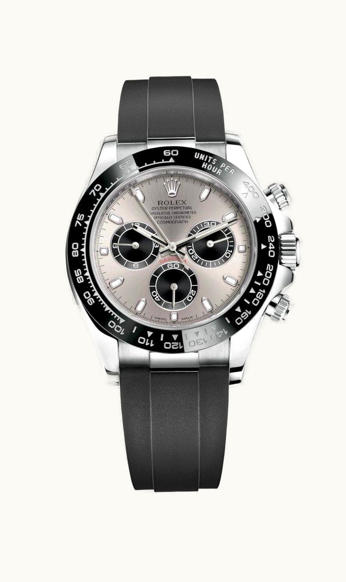Rolex Cosmograph Daytona White Gold / Cerachrom / Silver / Oysterflex