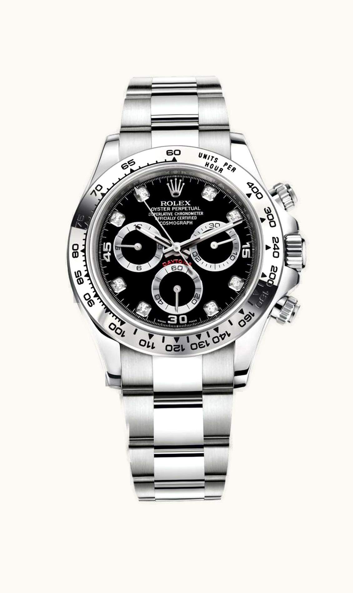 Rolex Cosmograph Daytona White Gold / Black - Diamond