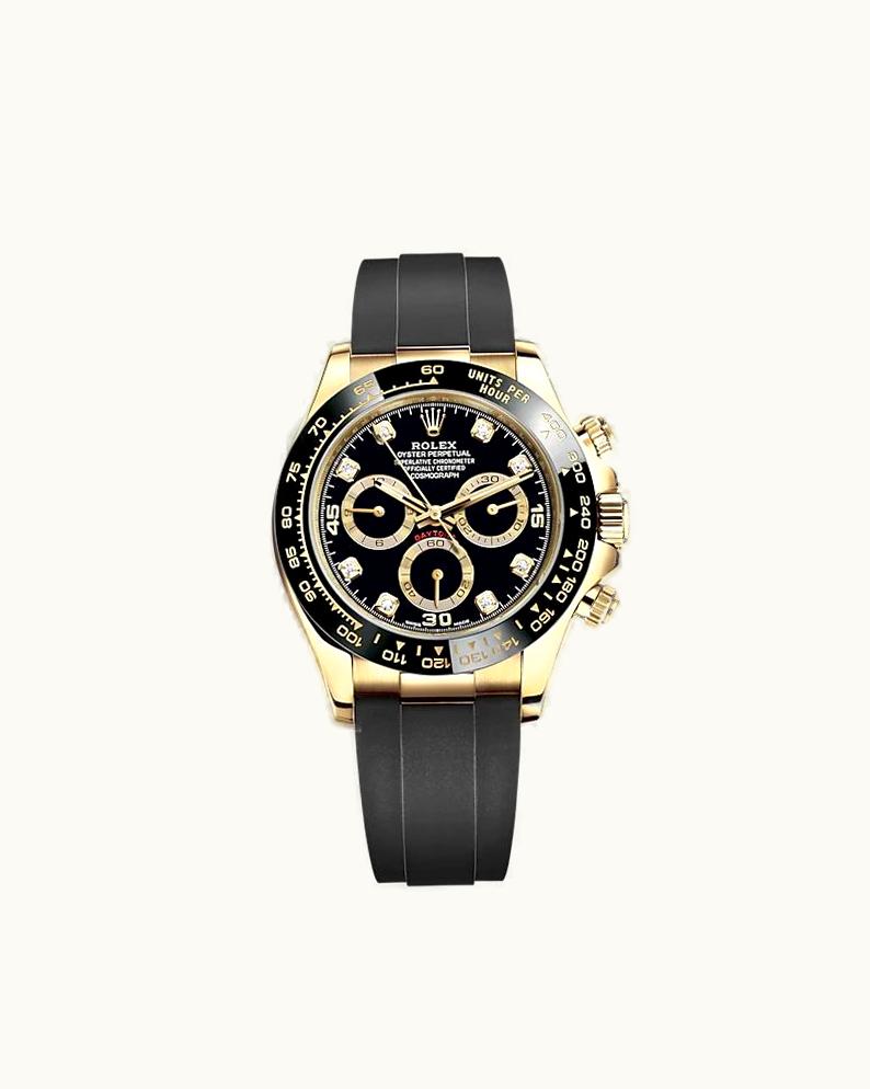 Rolex Cosmograph Daytona Yellow Gold / Cerachrom / Black - Diamond / Oysterflex