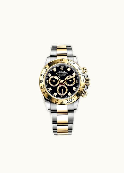 Rolex Cosmograph Daytona Stainless Steel / Yellow Gold / Black - Diamond