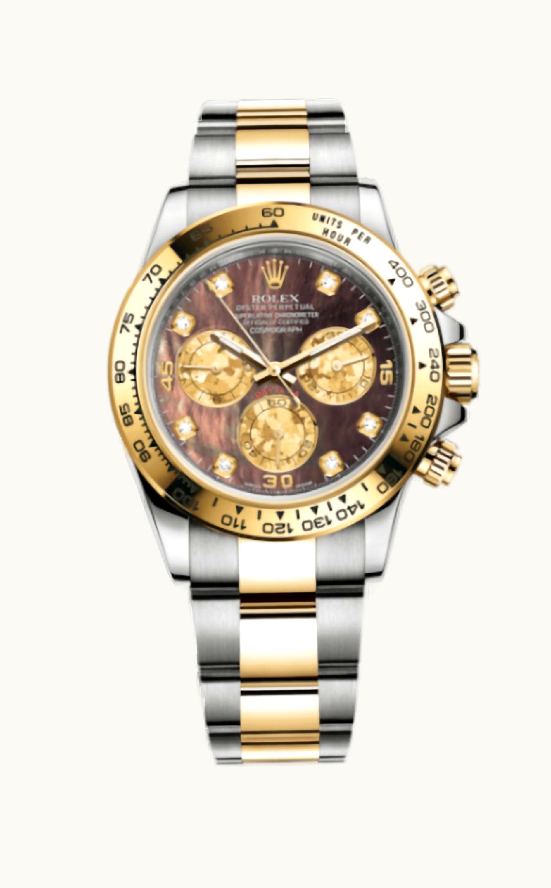 Rolex Cosmograph Daytona Stainless Steel / Yellow Gold / Black MOP Diamond