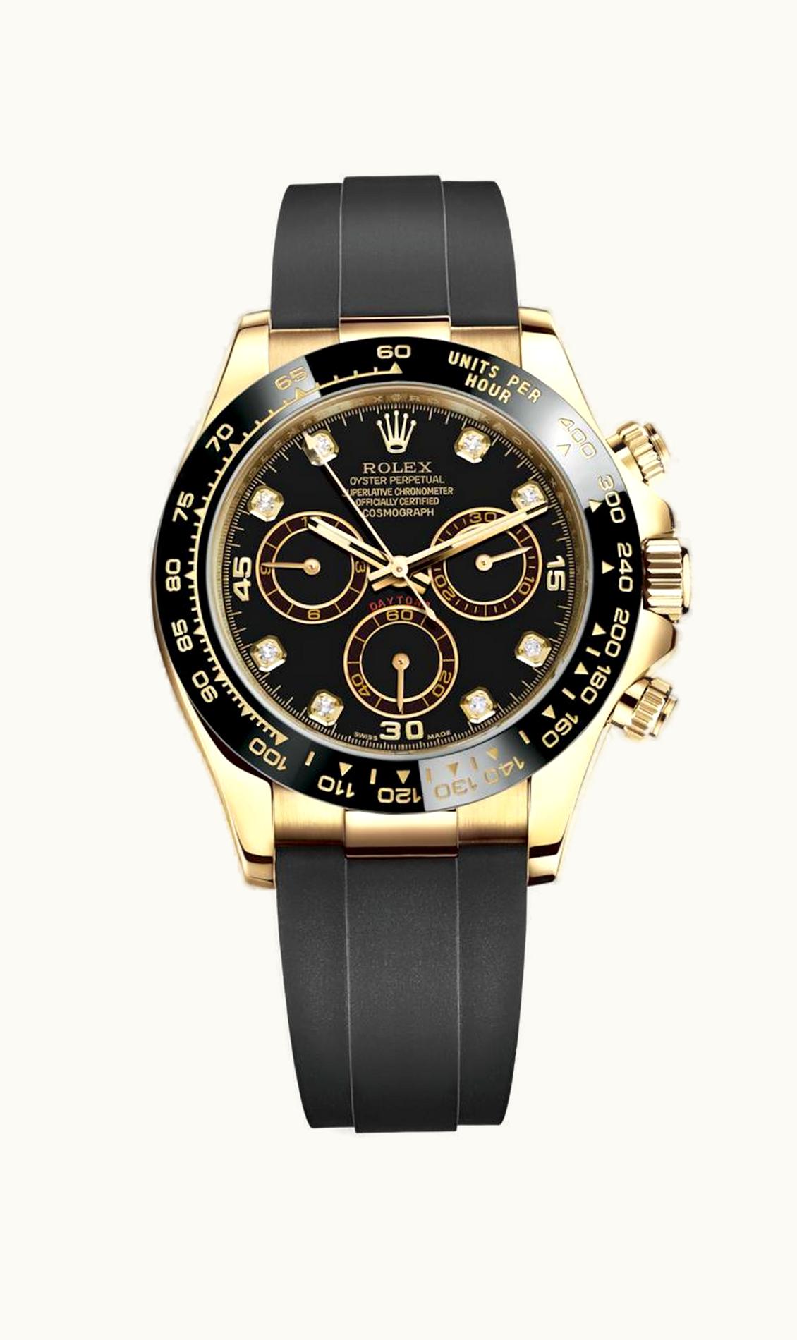 Rolex Cosmograph Daytona Yellow Gold / Cerachrom / Black-Diamond / Oysterflex