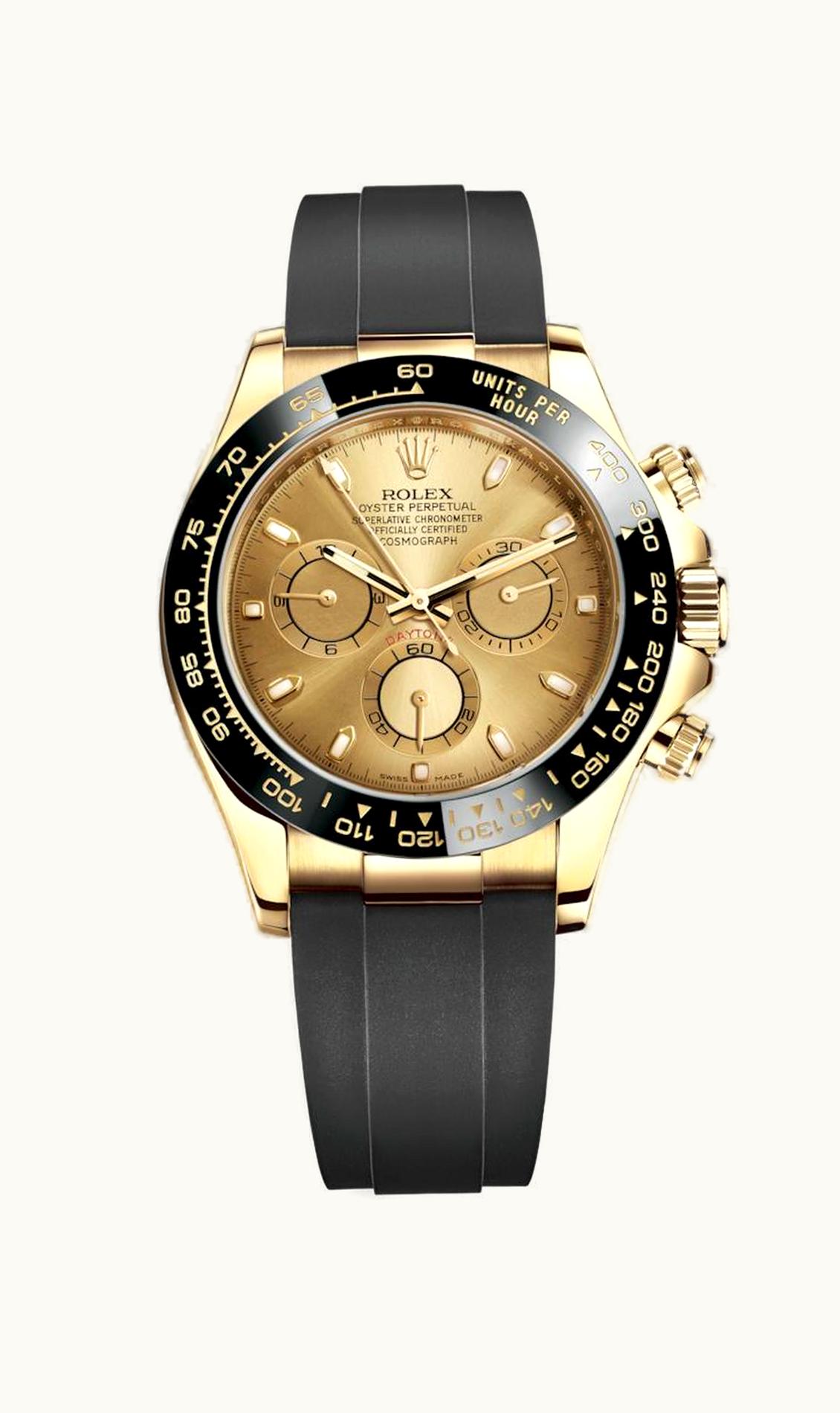 Rolex Cosmograph Daytona Yellow Gold / Cerachrom / Champagne / Oysterflex