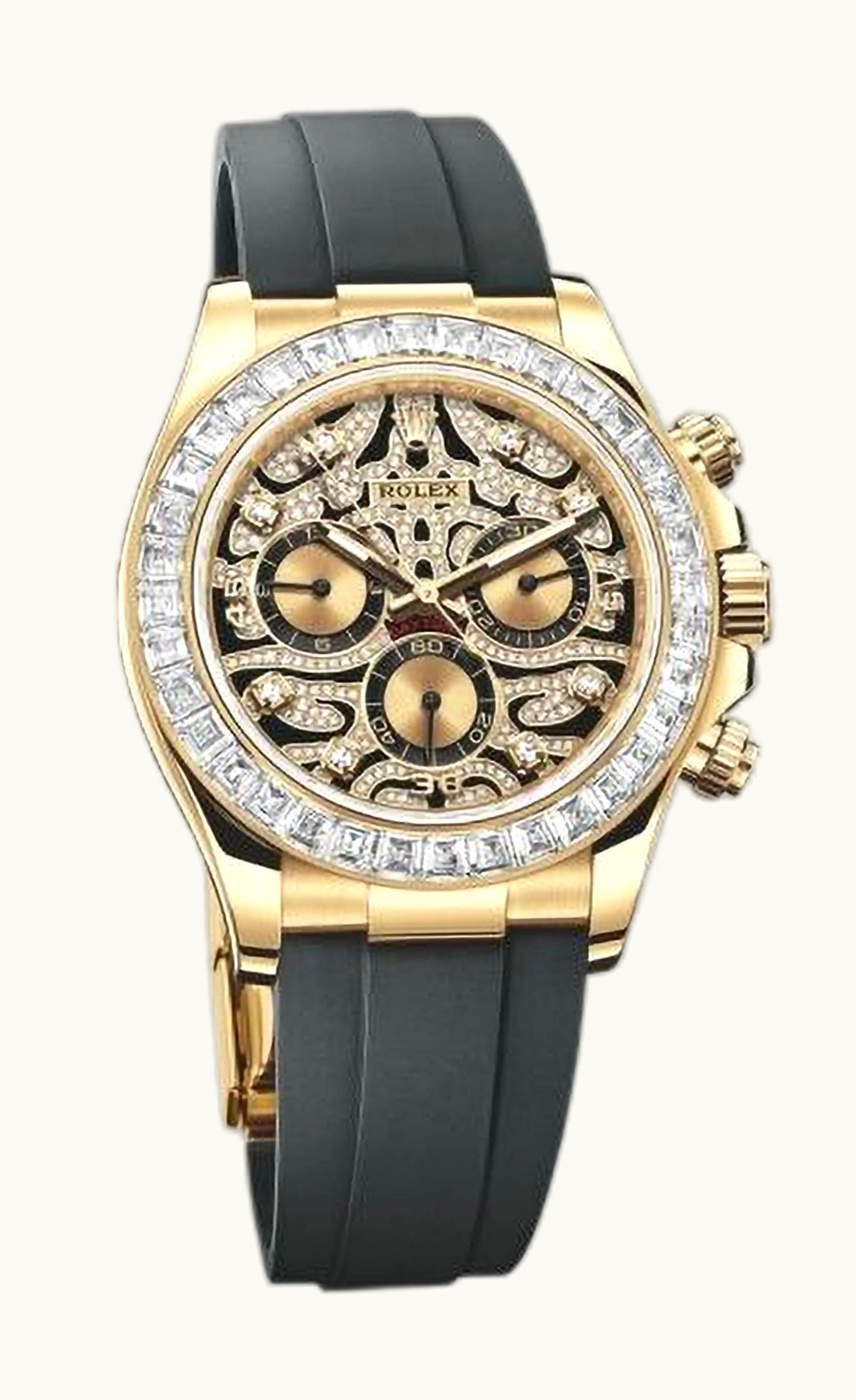 Rolex Cosmograph Daytona Yellow Gold / Diamond  / Eye of the Tiger / Oysterflex