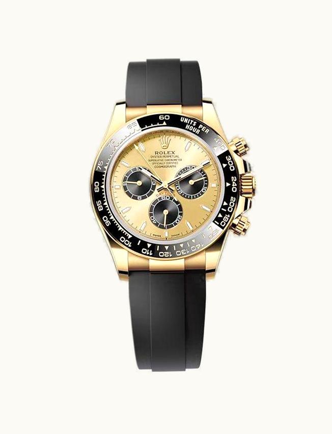 Rolex Cosmograph Daytona Yellow Gold - Cerachrom / Champagne - Black / Oysterflex