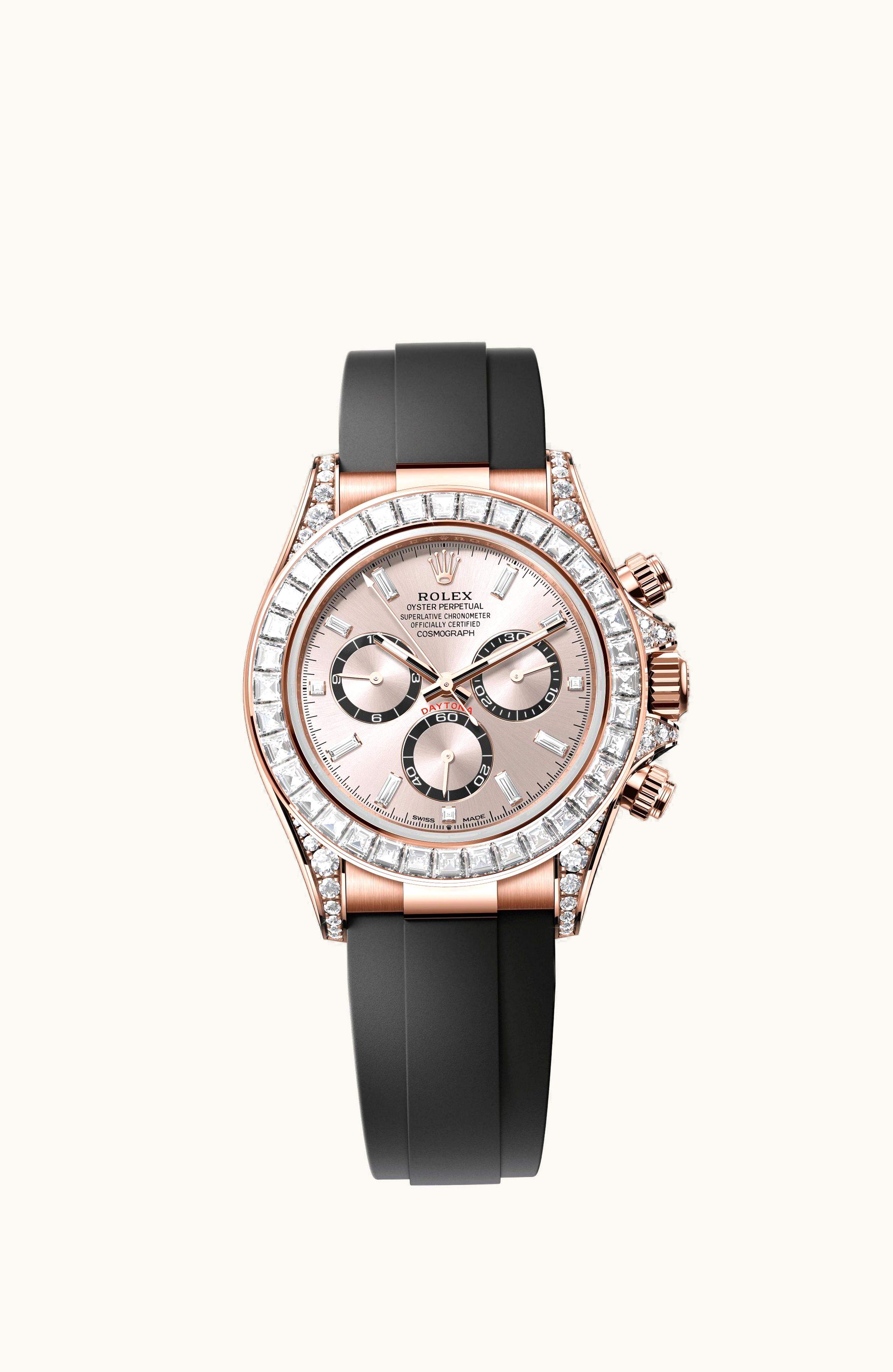 Rolex Cosmograph Daytona Everose Gold - Baguette / Sundust - Baguette / Oysterflex