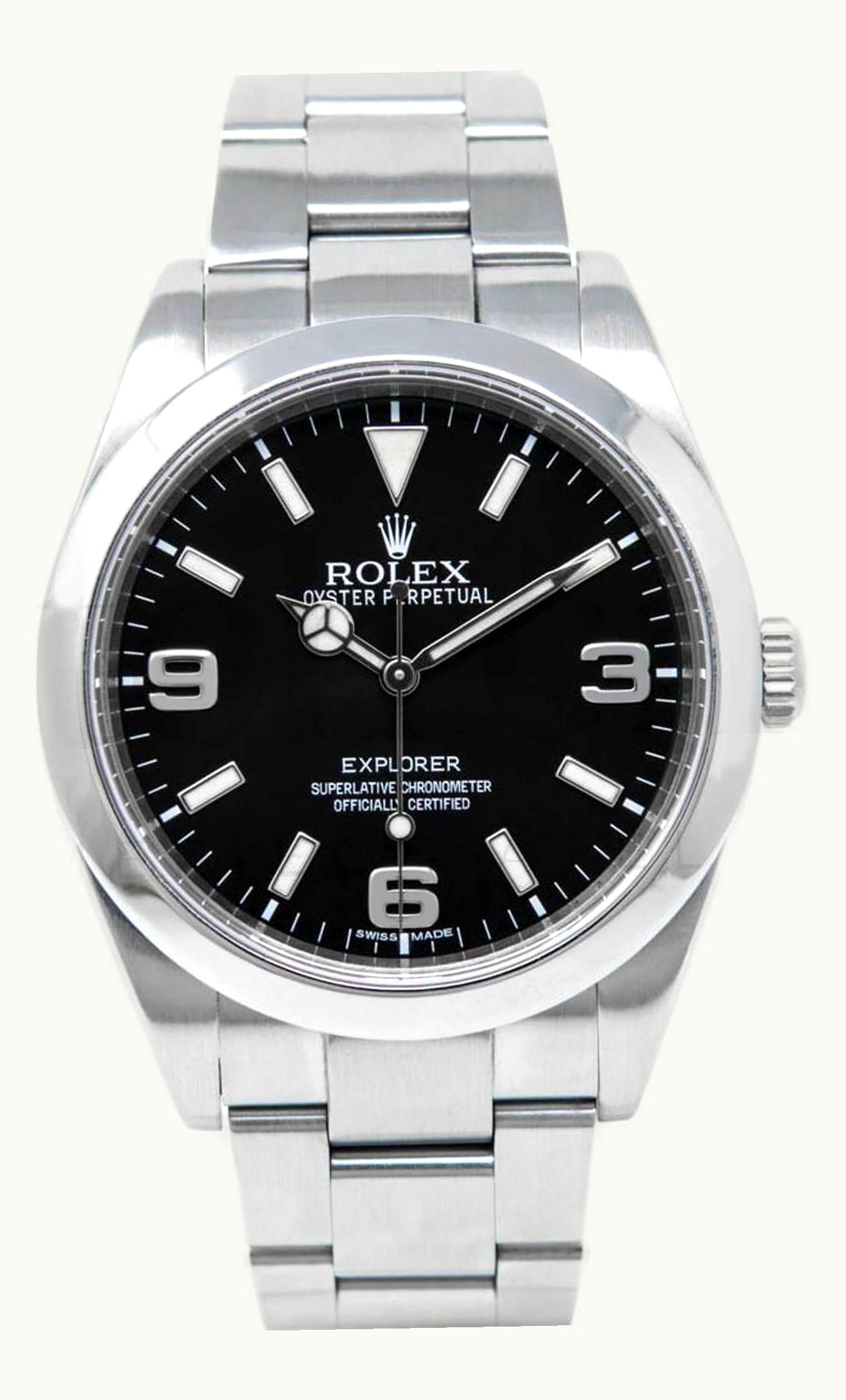 Rolex Explorer 39 / Stainless steel / Black