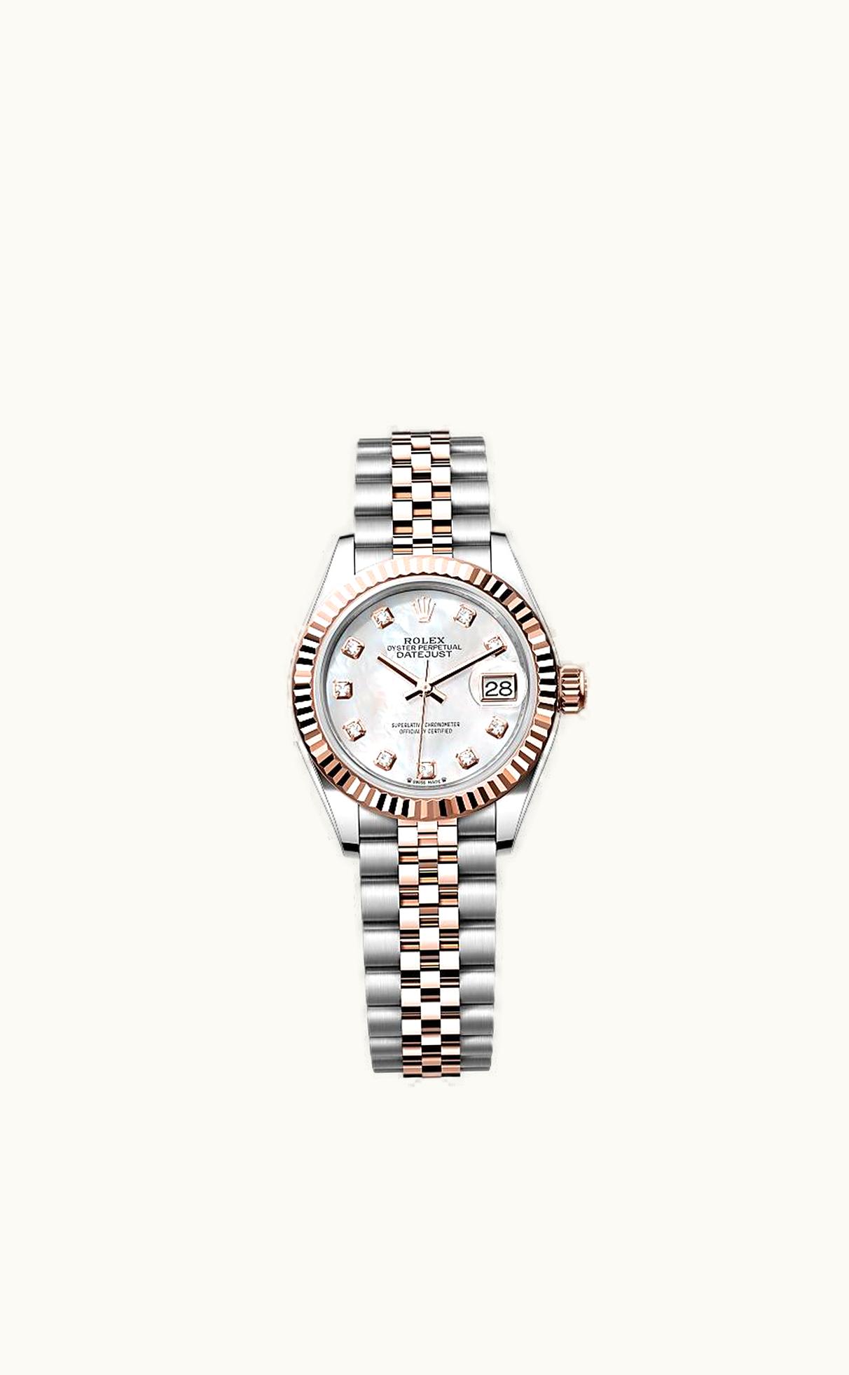 Rolex Lady-Datejust 28 Rolesor Rose Fluted / Jubilee / MOP