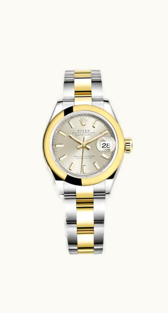 Rolex Lady-Datejust 28 Rolesor Yellow Domed / Oyster / Silver