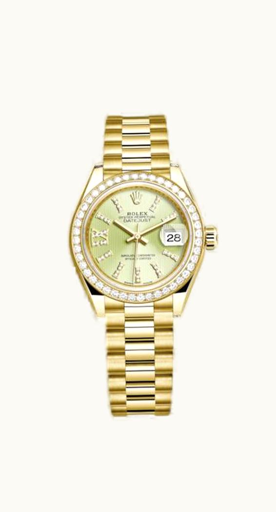 Rolex Lady-Datejust 28 Yellow Gold Diamond / President / Linden Diamonds
