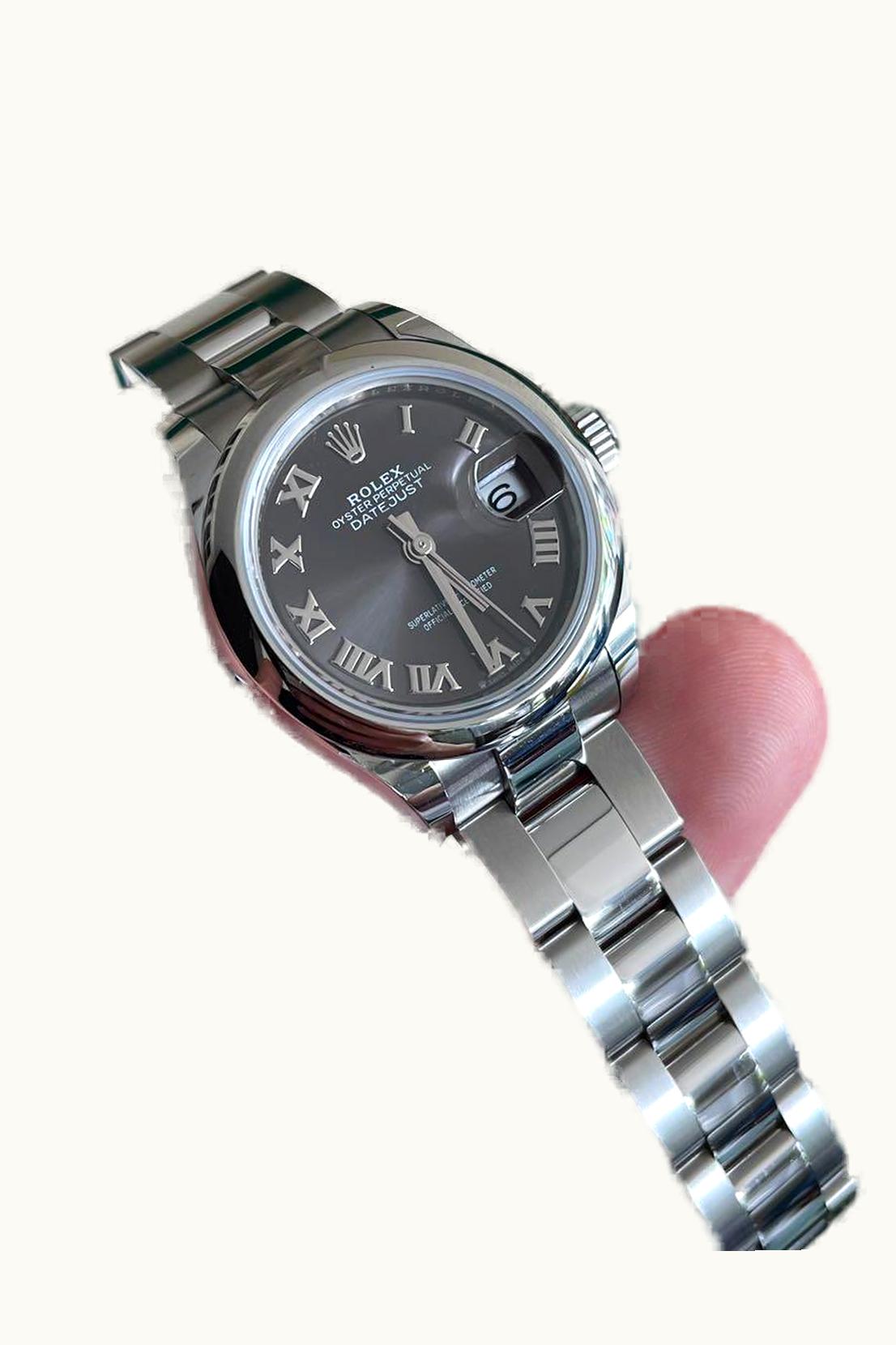 Rolex Lady-Datejust 28 Stainless Steel Domed / Oyster / Silver Roman