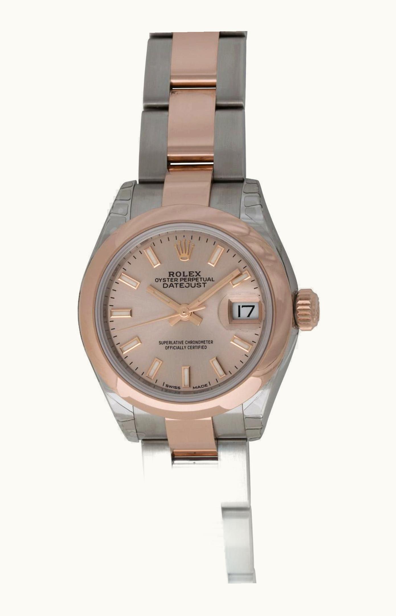 Rolex Lady-Datejust 28 Rolesor Rose Domed / Oyster / Chocolate Diamond