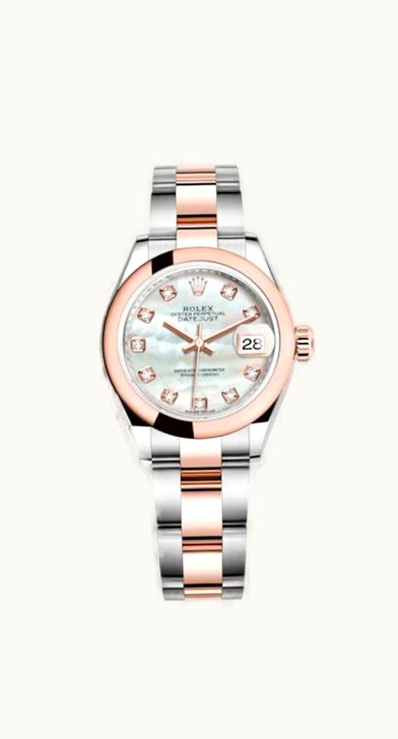 Rolex Lady-Datejust 28 Rolesor Rose Domed / Oyster / MOP