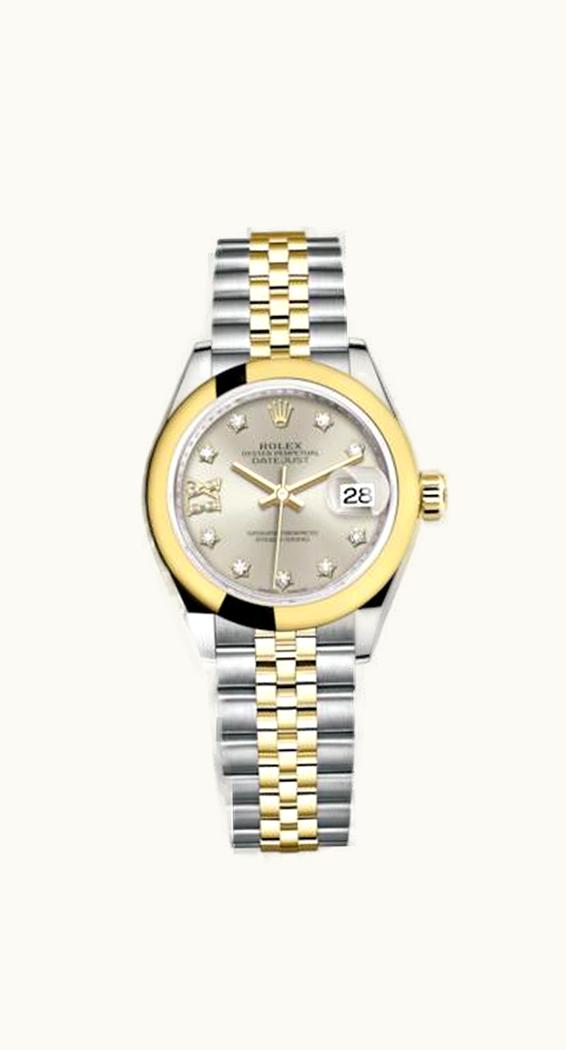 Rolex Lady-Datejust 28 Rolesor Yellow Domed / Jubilee / Silver Diamond