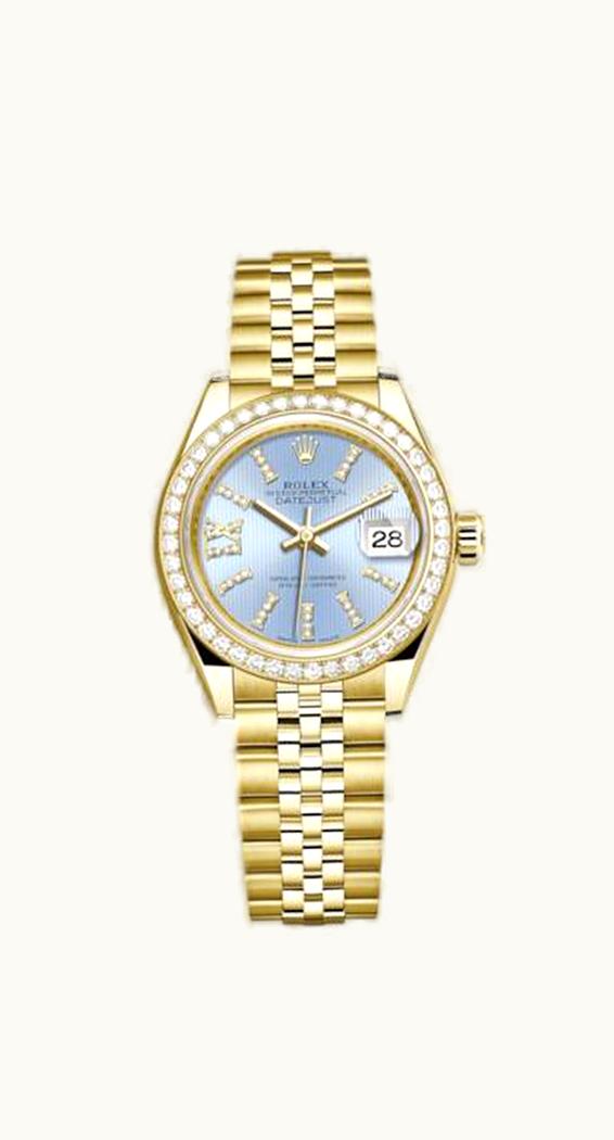 Rolex Lady-Datejust 28 Yellow Gold Diamond / Jubilee / Cornflower Diamonds