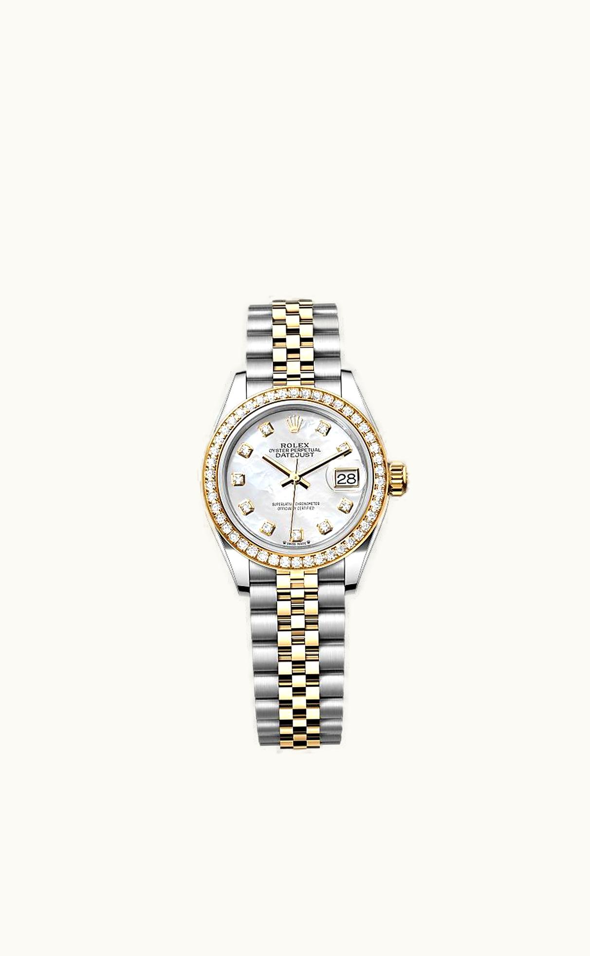 Rolex Lady-Datejust 28 Rolesor Yellow Diamond / Oyster / MOP