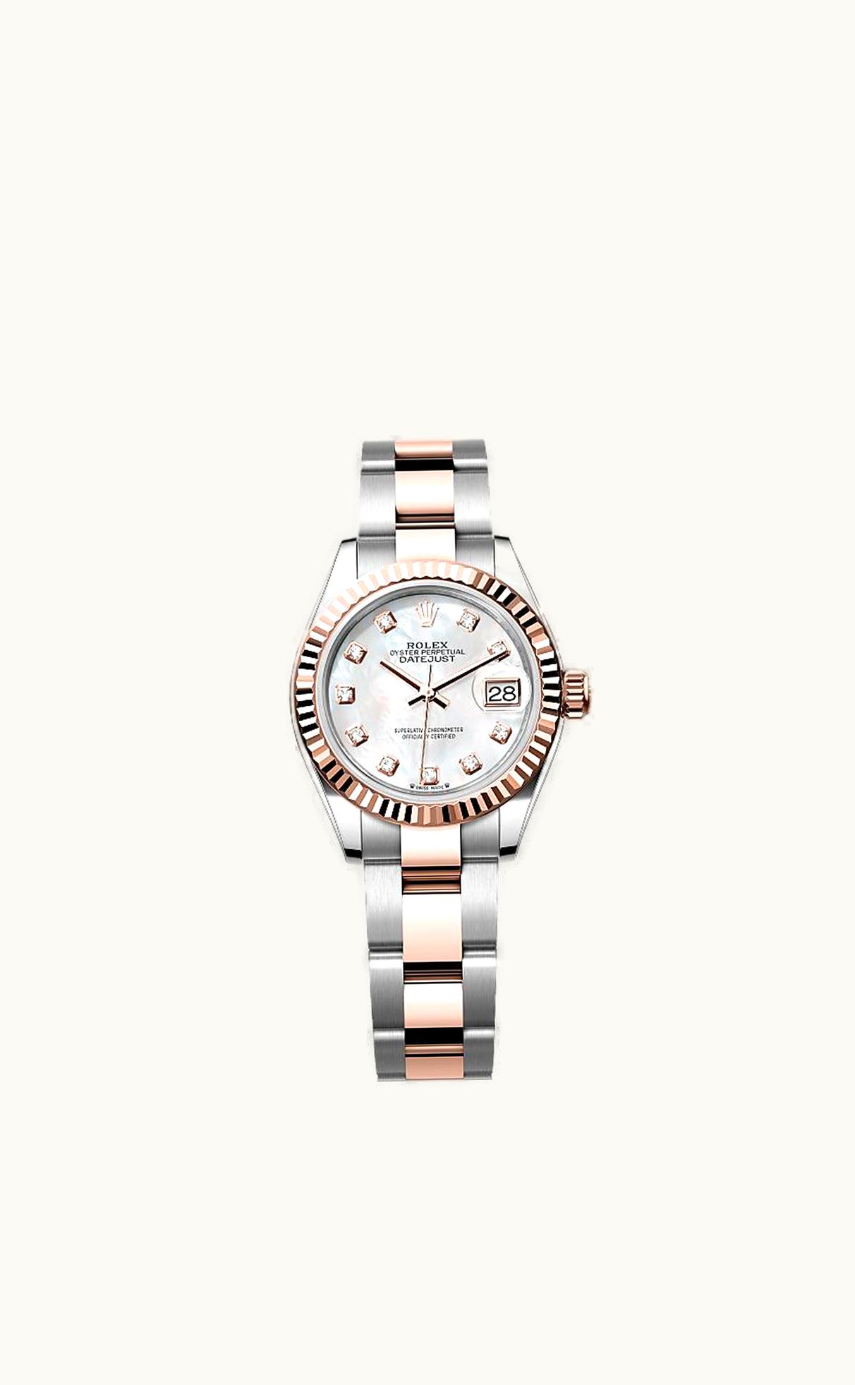 Rolex Lady-Datejust 28 Rolesor Rose Fluted / Oyster / MOP