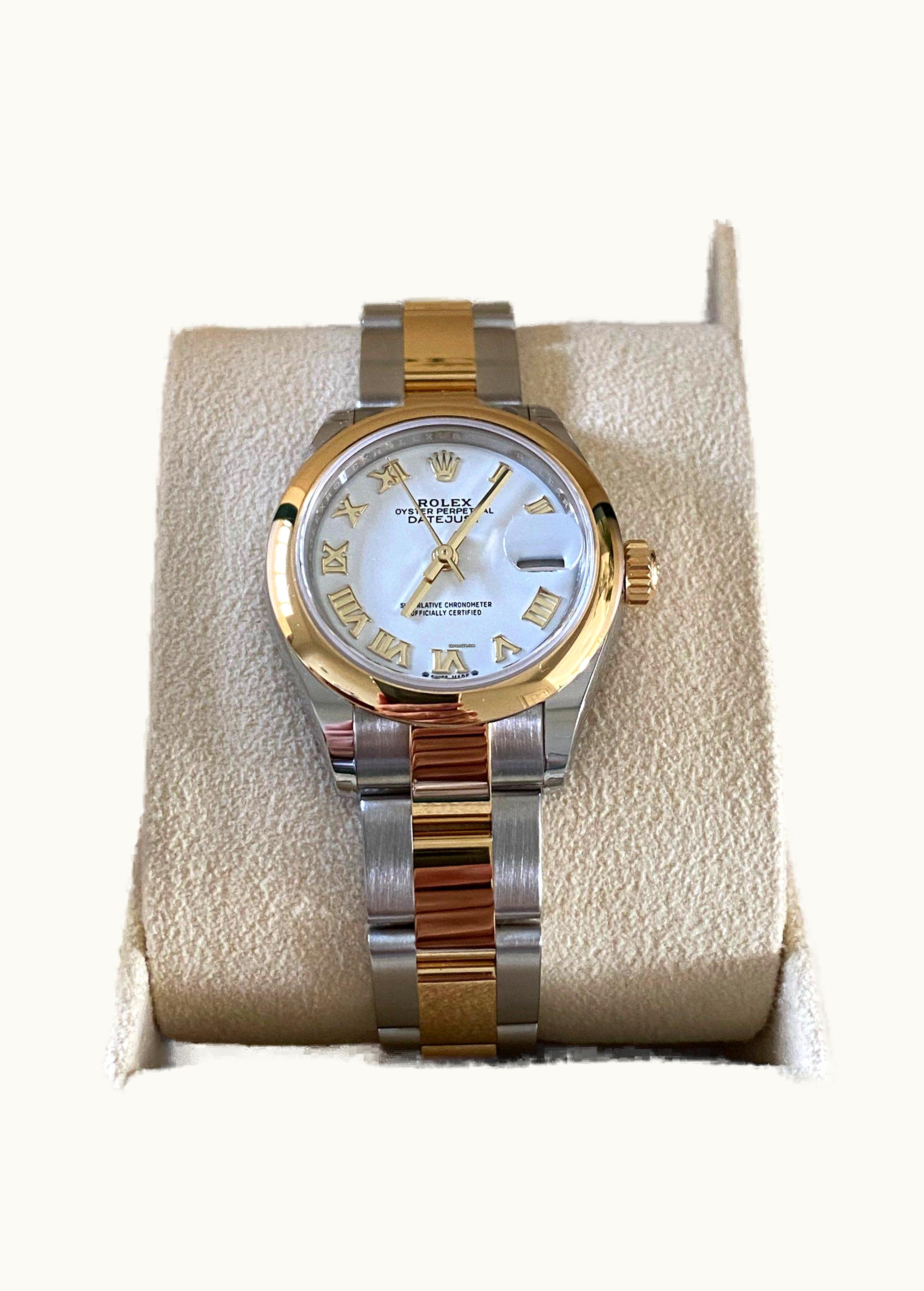 Rolex Lady-Datejust 28 Rolesor Yellow Domed / Jubilee / Silver Diamond