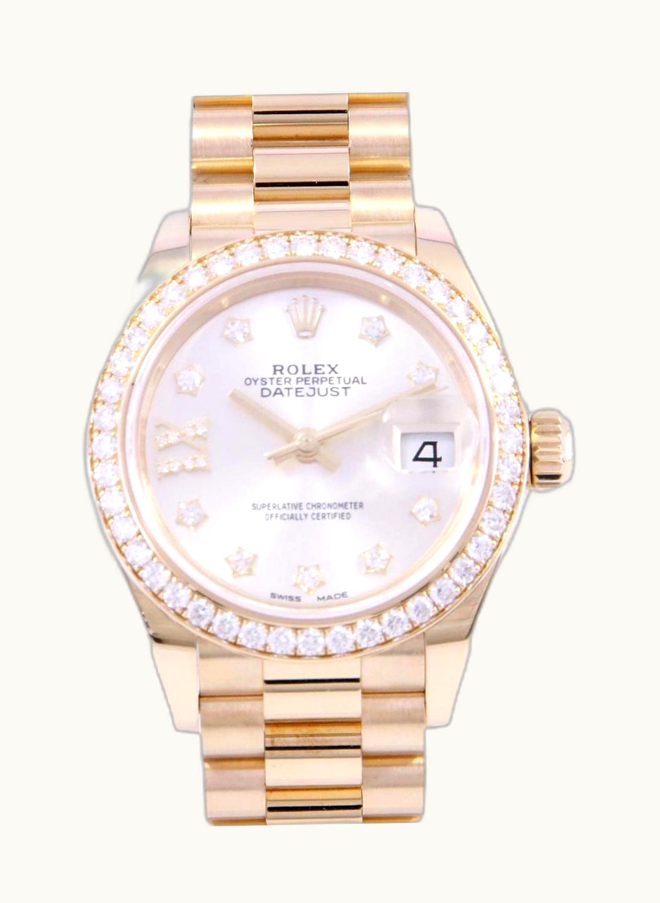 Rolex Lady-Datejust 28 Yellow Gold Diamond / President / Lavender Diamond