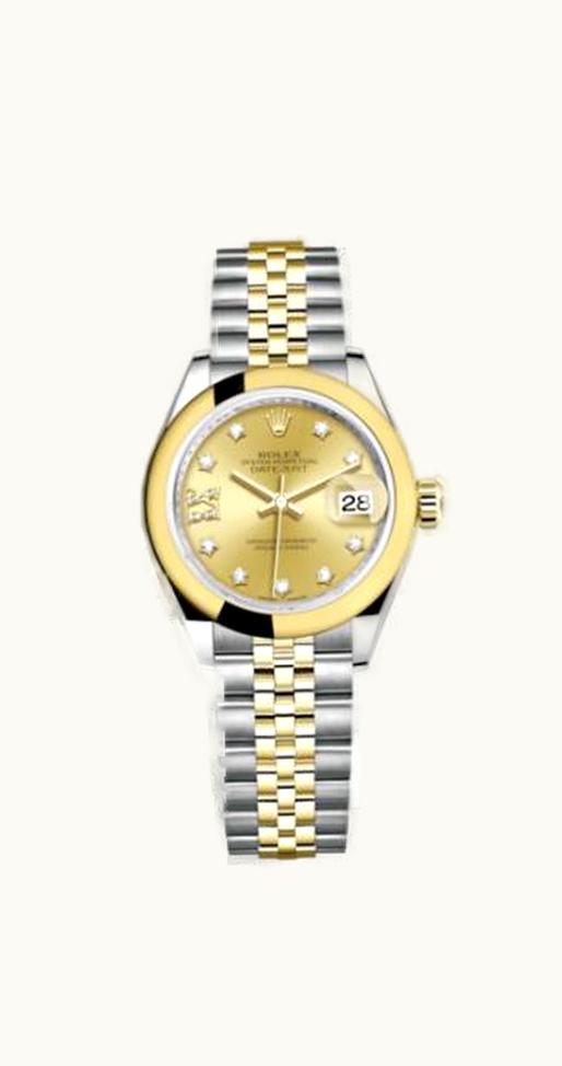 Rolex Lady-Datejust 28 Rolesor Yellow Domed / Jubilee / Champagne Diamond