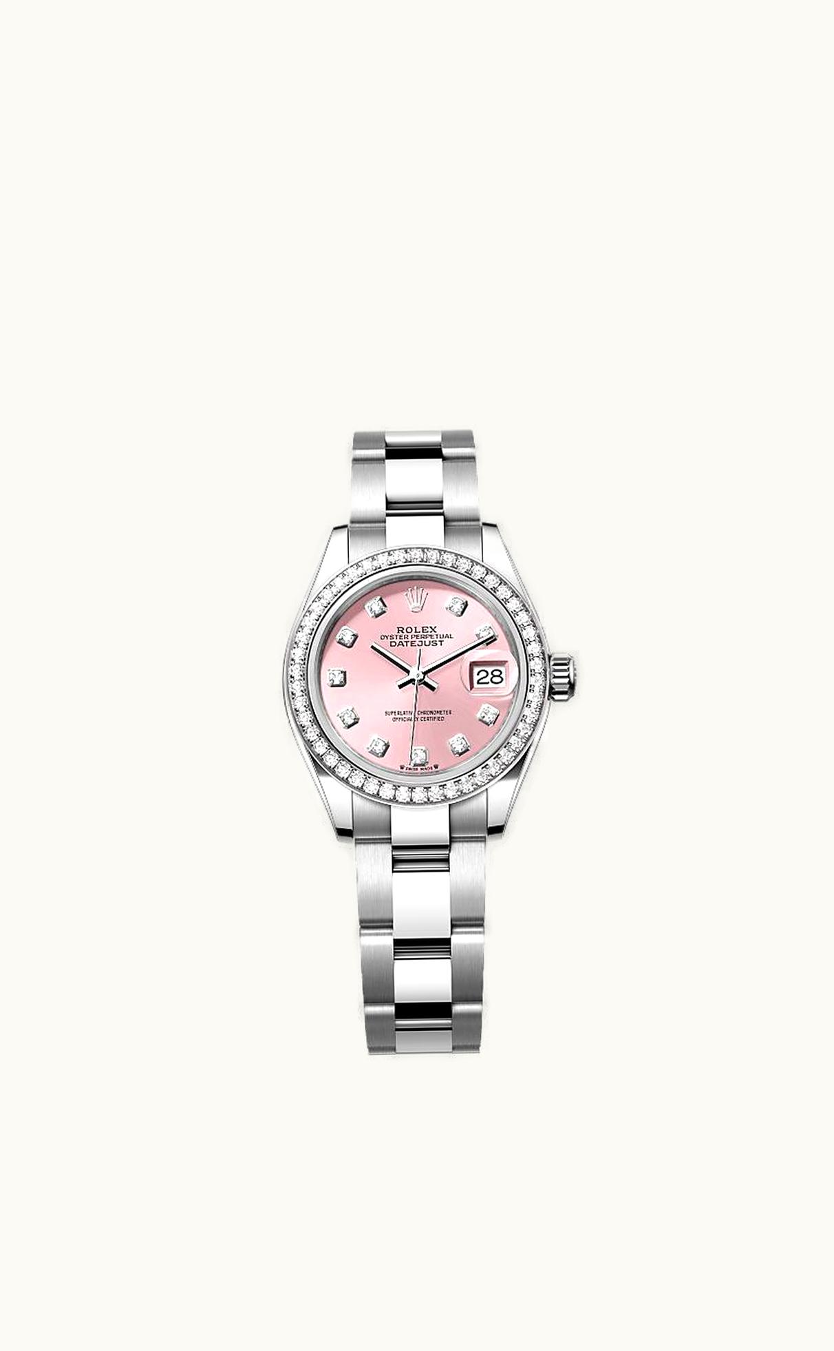 Rolex Lady-Datejust 28 Stainless Steel / Diamond / White - Roman / Oyster