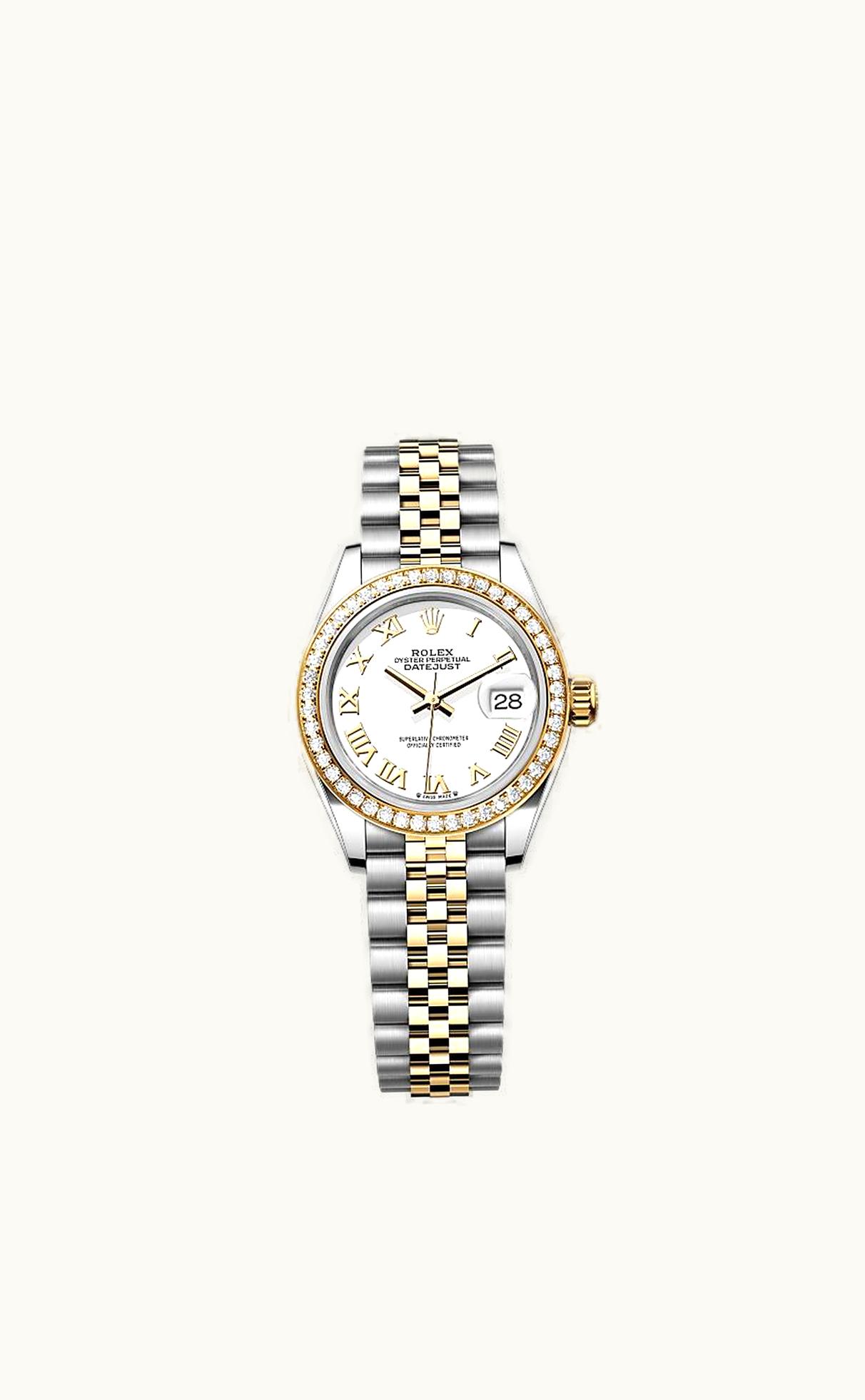 Rolex Lady-Datejust 28 Rolesor Yellow Diamond / Jubilee / White Roman