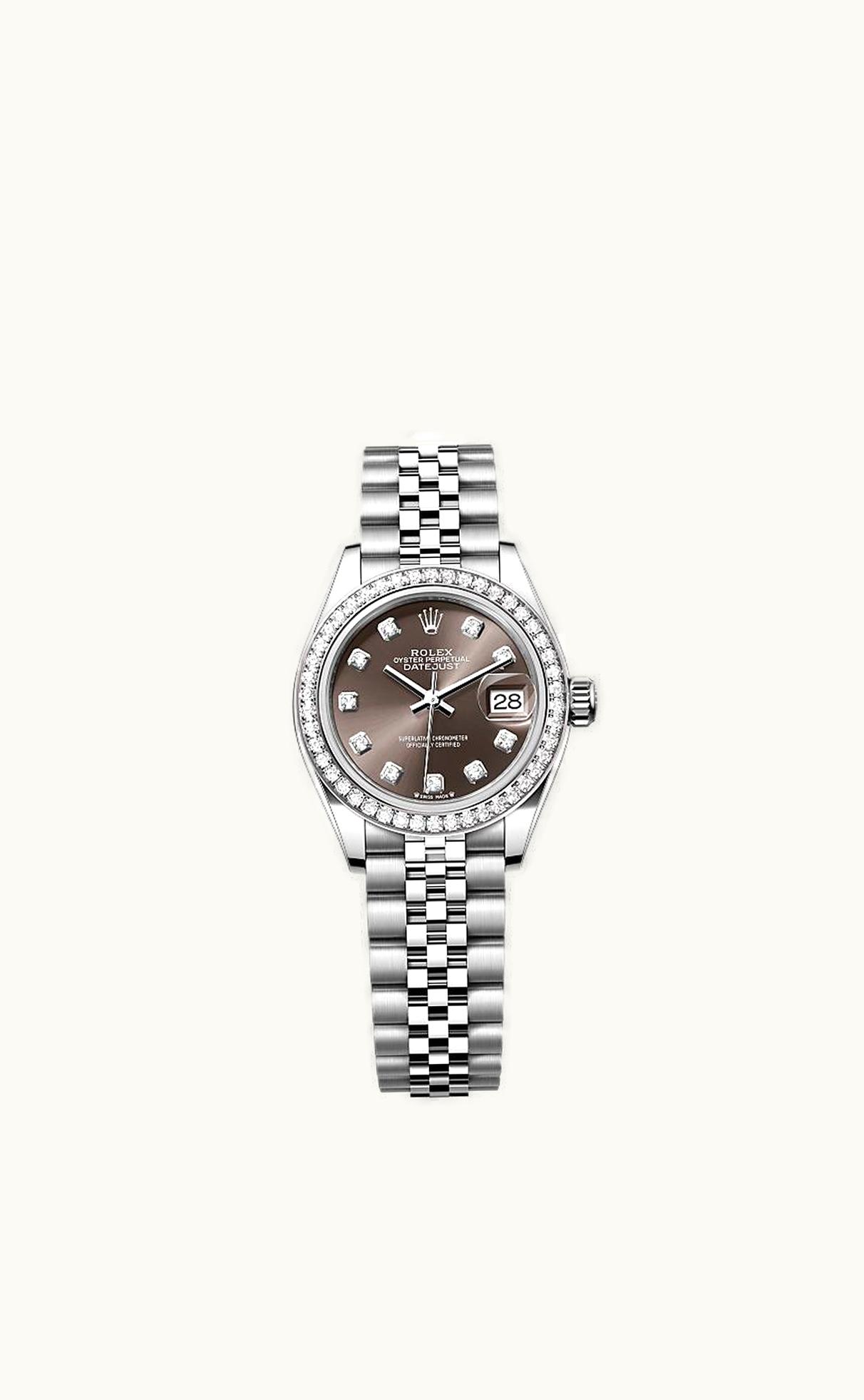 Rolex Lady-Datejust 28 Stainless Steel / Diamond / Grey - Diamond / Jubilee