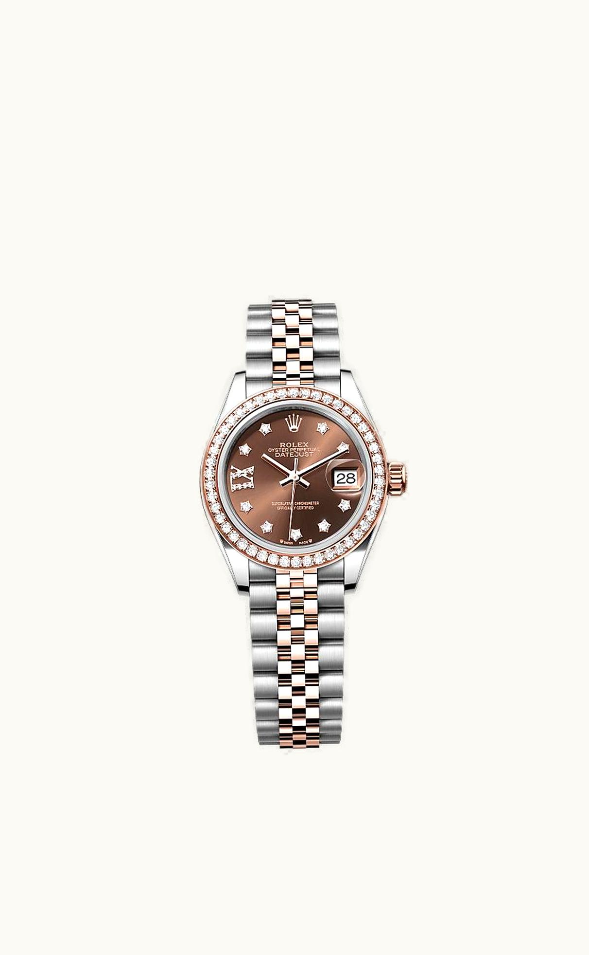 Rolex Lady-Datejust 28 Rolesor Rose Diamond / Jubilee / Chocolate Diamond