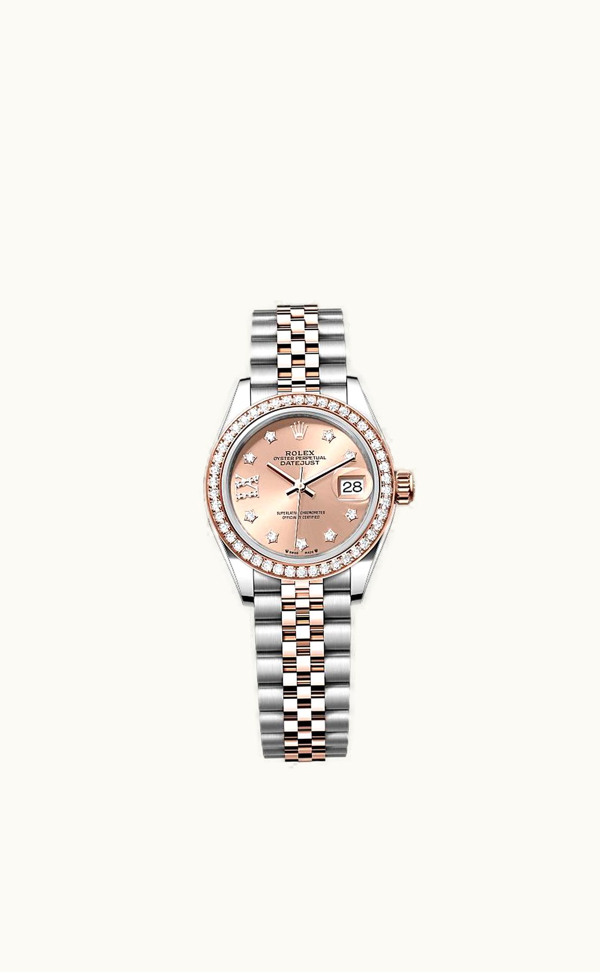 Rolex Lady-Datejust 28 Stainless Steel / Rose Gold / Diamond / Rose - Diamond / Jubilee