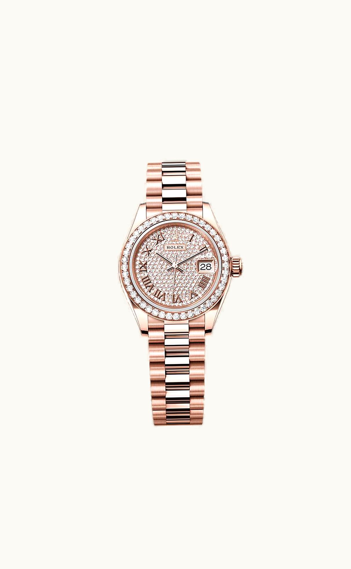 Rolex Lady-Datejust 28 Rose Gold / Diamond / Rose - Diamond / Jubilee