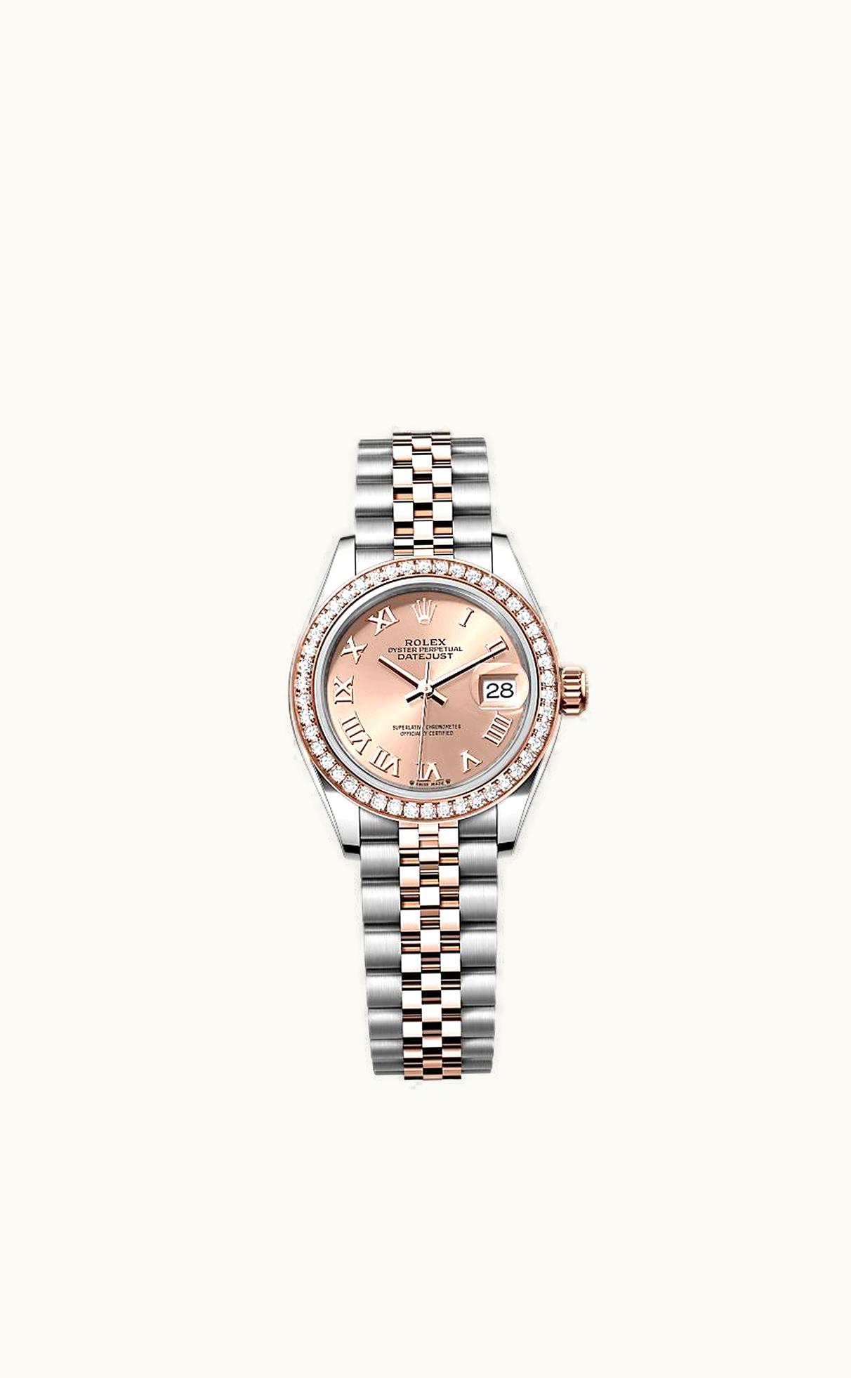 Rolex Lady-Datejust 28 Stainless Steel / Rose Gold /  Diamond / Rose - Roman / Jubilee