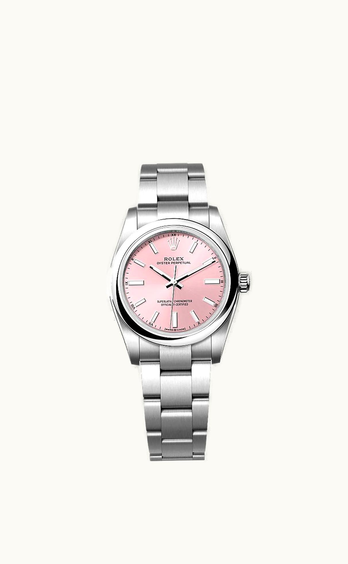 Rolex Oyster Perpetual 34 Stainless Steel / Pink