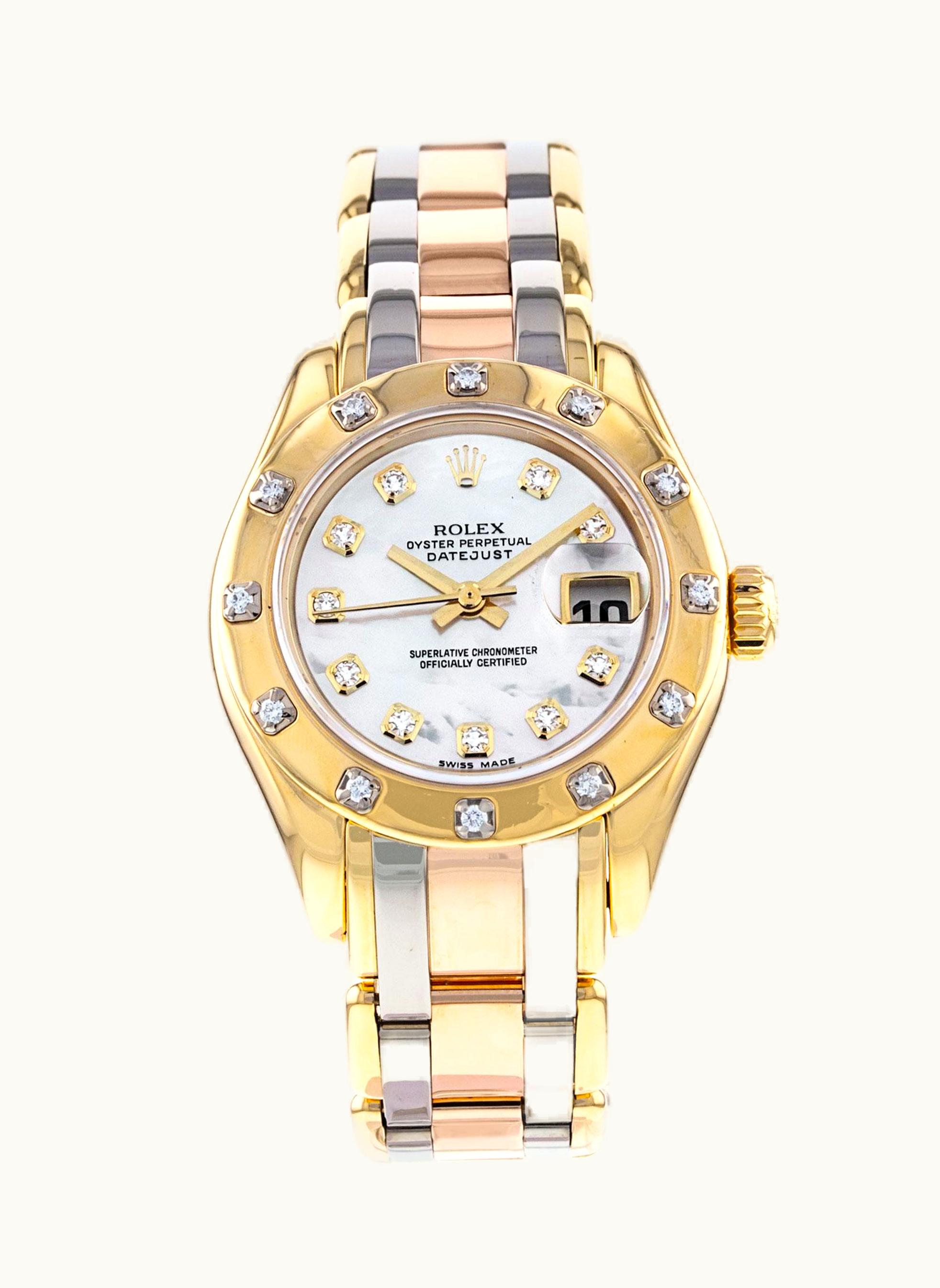 Rolex Datejust Pearlmaster 29 Tridor 12 Diamond Mother of Pearl Roman