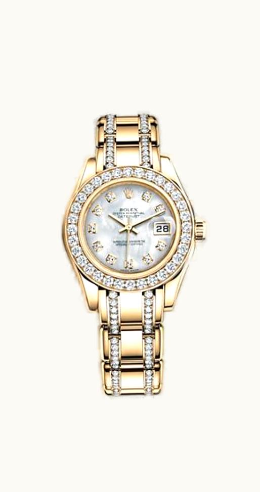 Rolex Datejust Pearlmaster 29 Yellow Gold Diamond Mother of Pearl Diamond