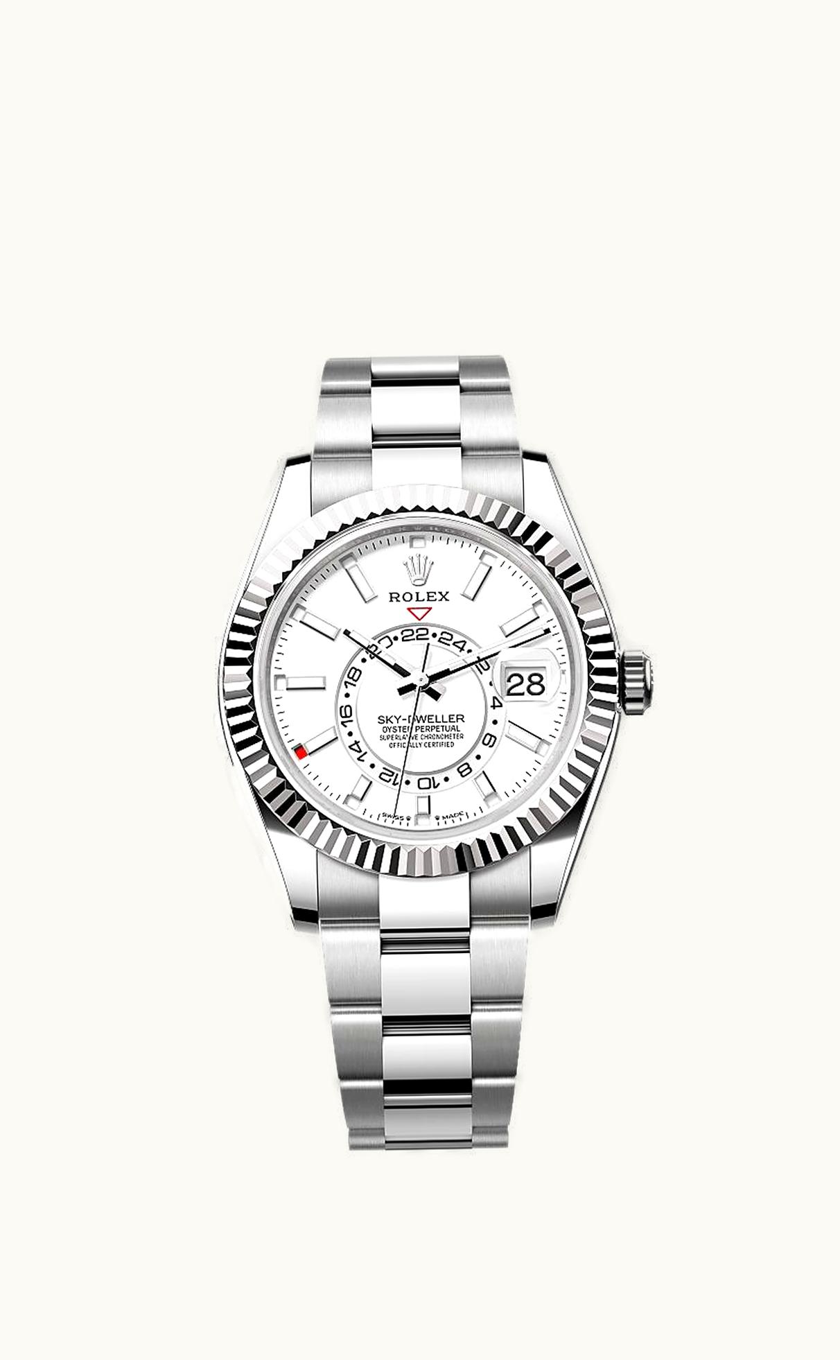 Rolex Sky-Dweller Stainless Steel - White Gold / White / Oyster