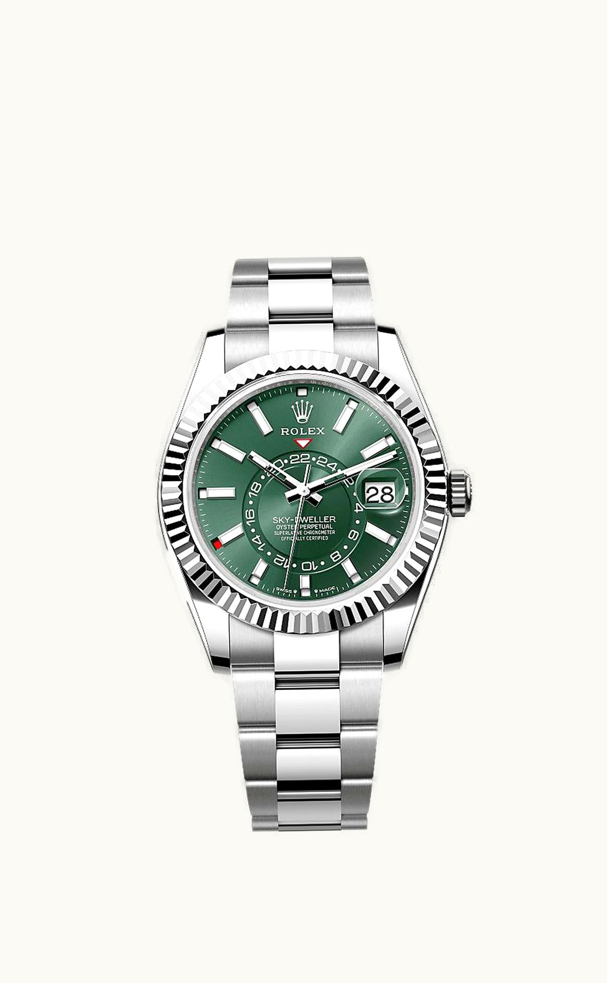 Rolex Sky-Dweller Stainless Steel - White Gold / Green / Oyster