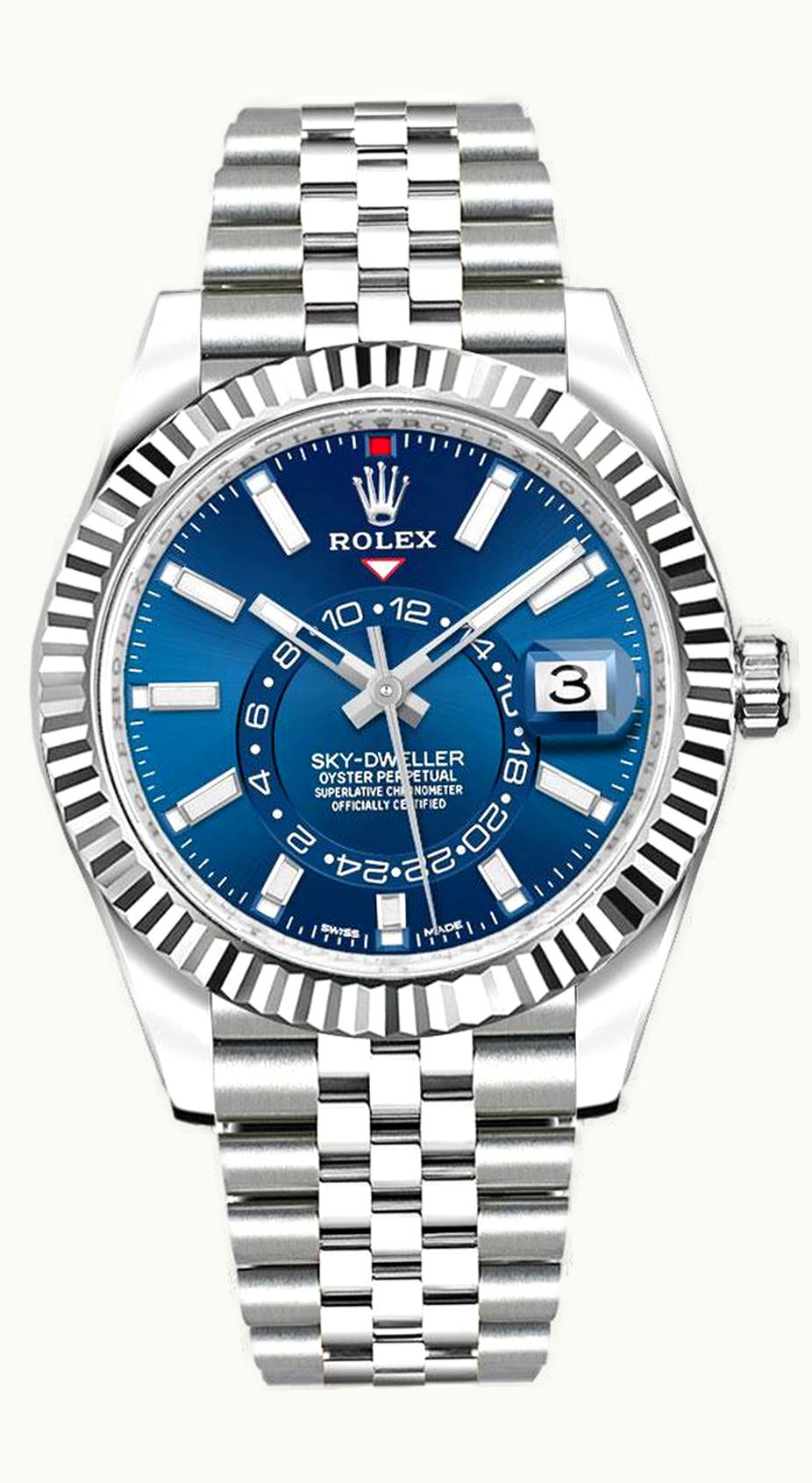 Rolex Sky-Dweller Stainless Steel / White Gold / Blue / Jubilee